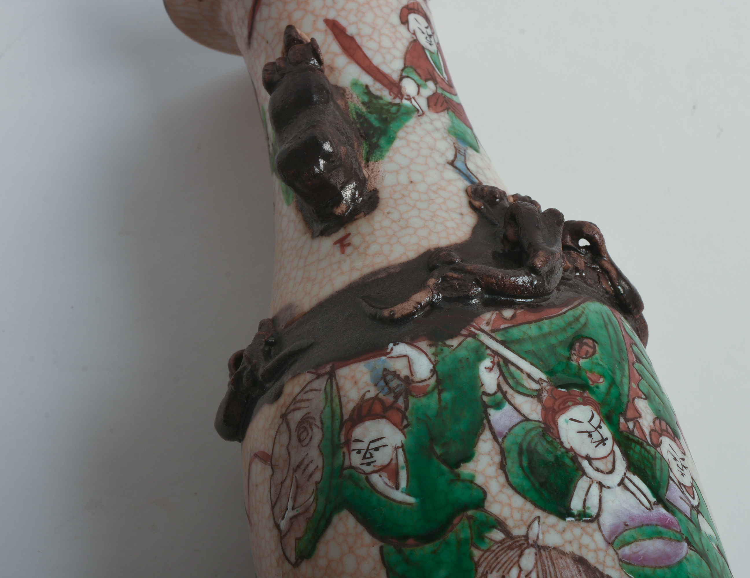 Pair of Chinese Porcelain Vases With Warriors.