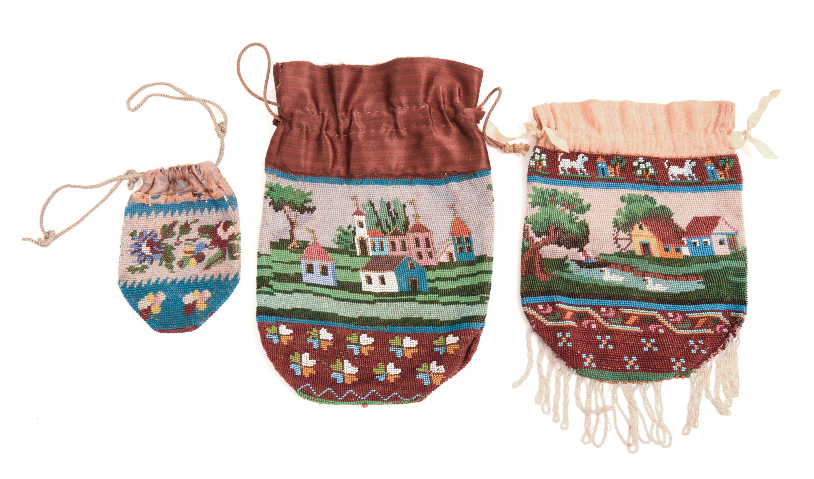 Three 19th Century Beaded Bags.
