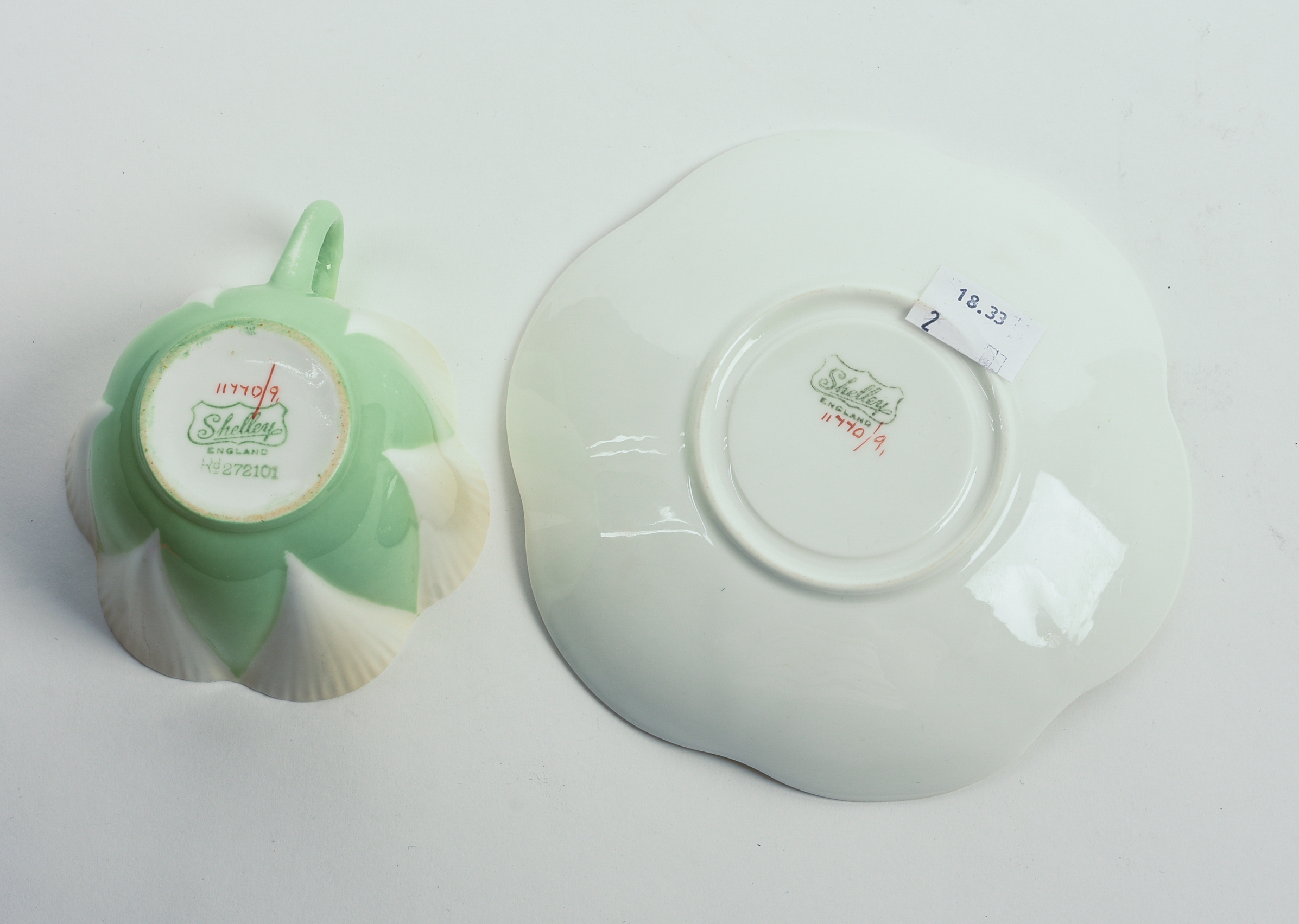 Rare Shelley Porcelain Teacup and Saucer.