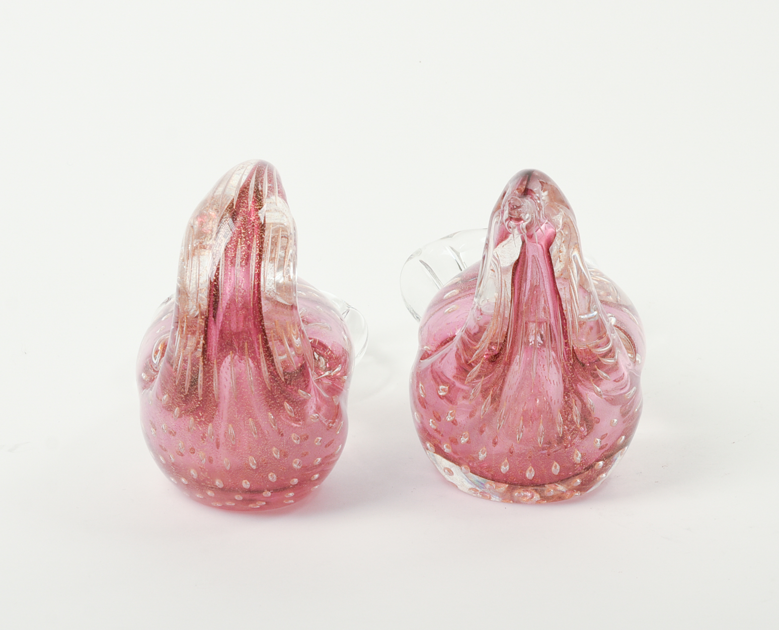 Pair of Murano Glass Pheasants.
