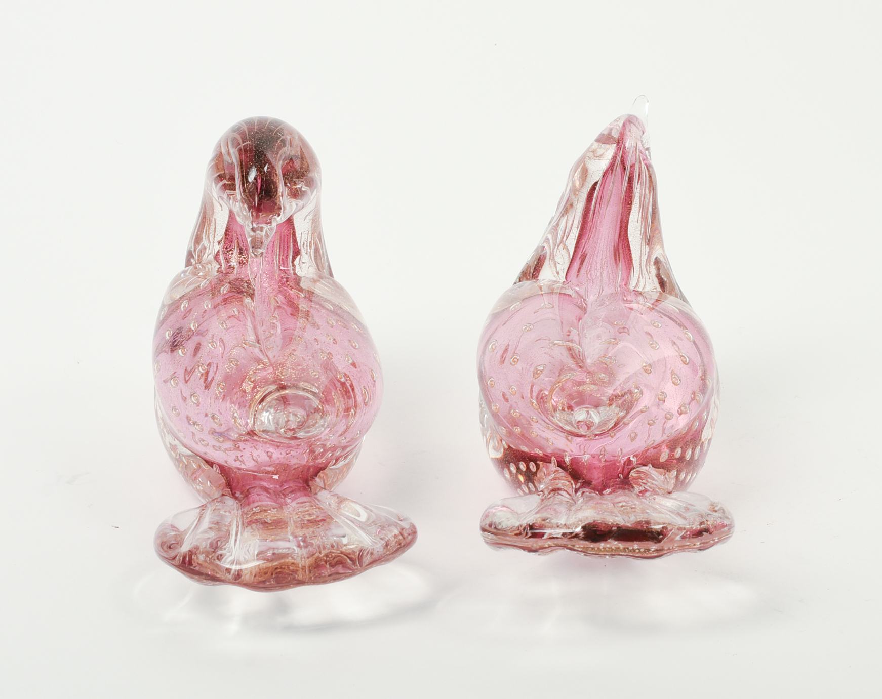Pair of Murano Glass Pheasants.