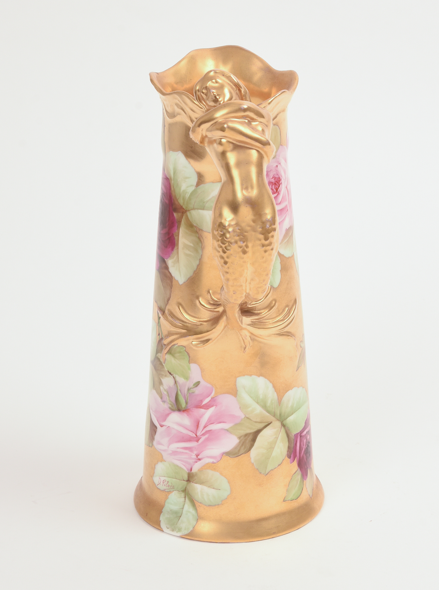 Ginori Pitcher With Figural Handle.