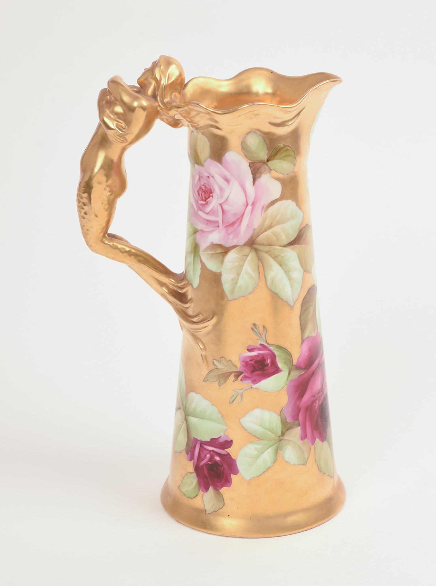 Ginori Pitcher With Figural Handle.
