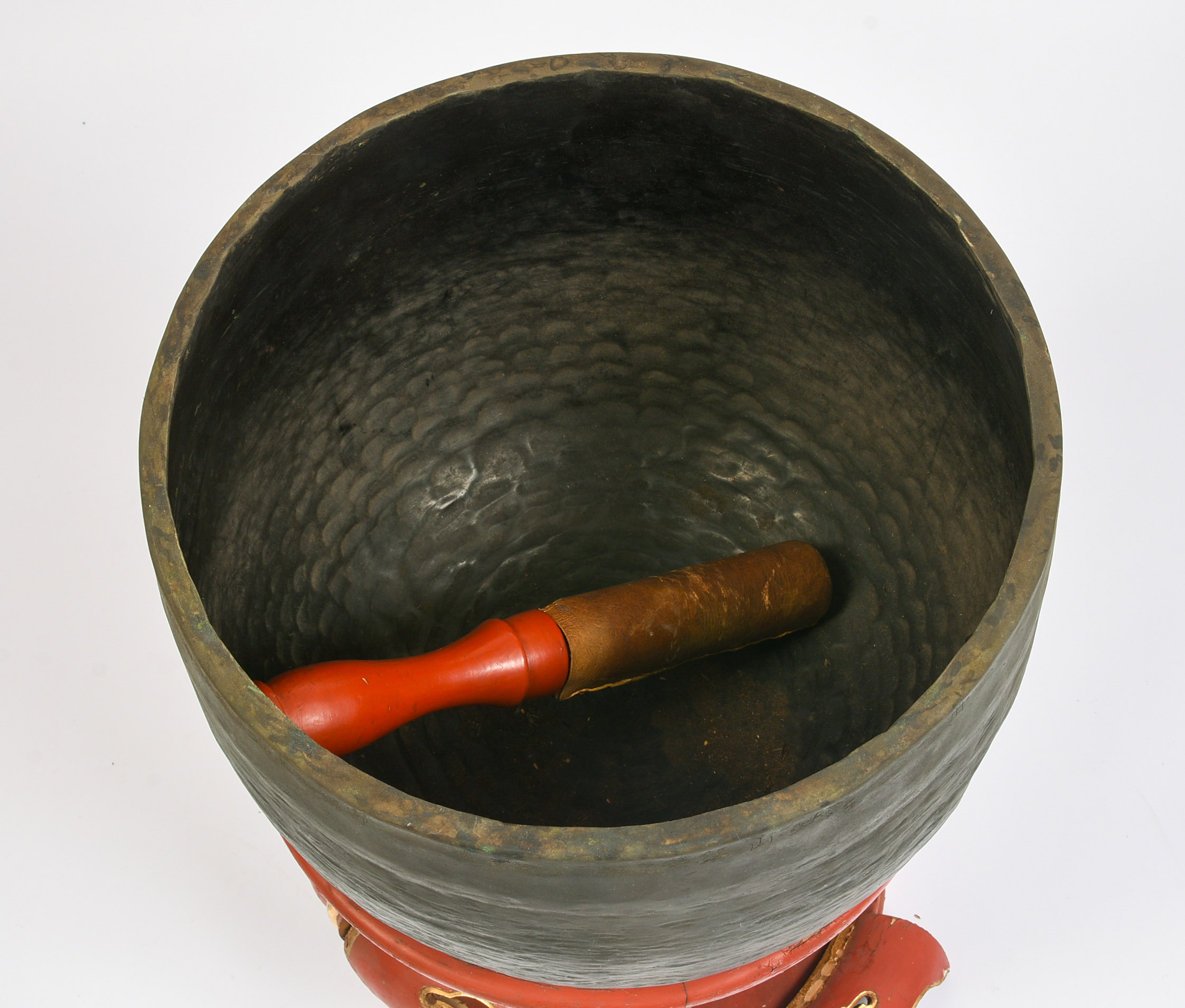 Large Bronze Singing Bowl on Stand.