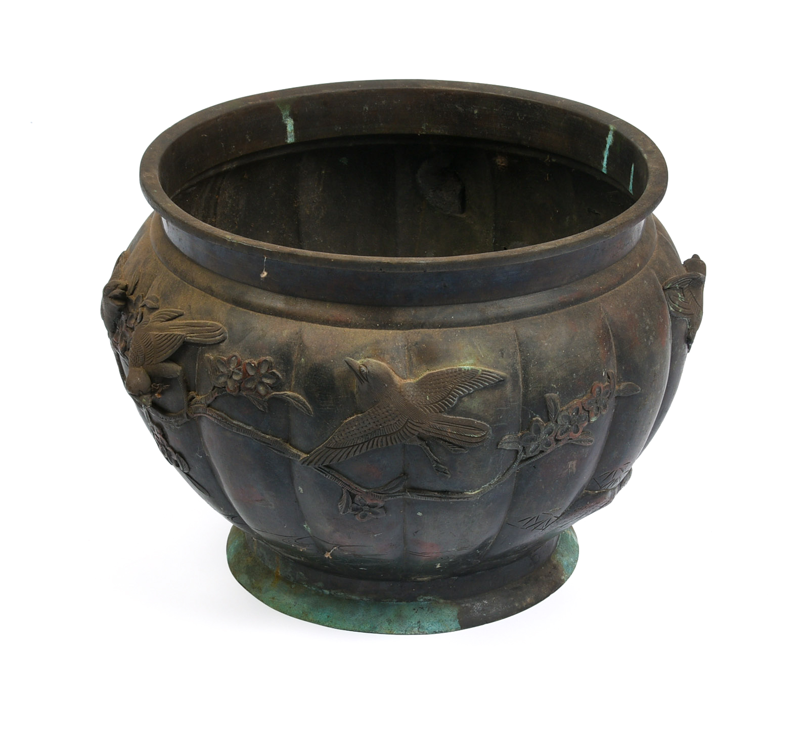 Chinese Bronze Jardiniere With Birds.