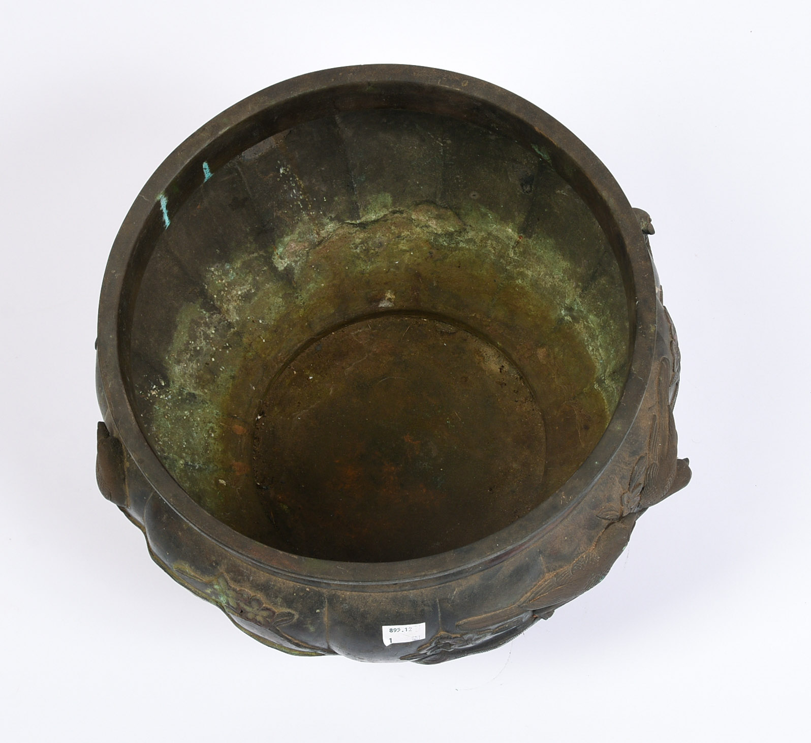 Chinese Bronze Jardiniere With Birds.
