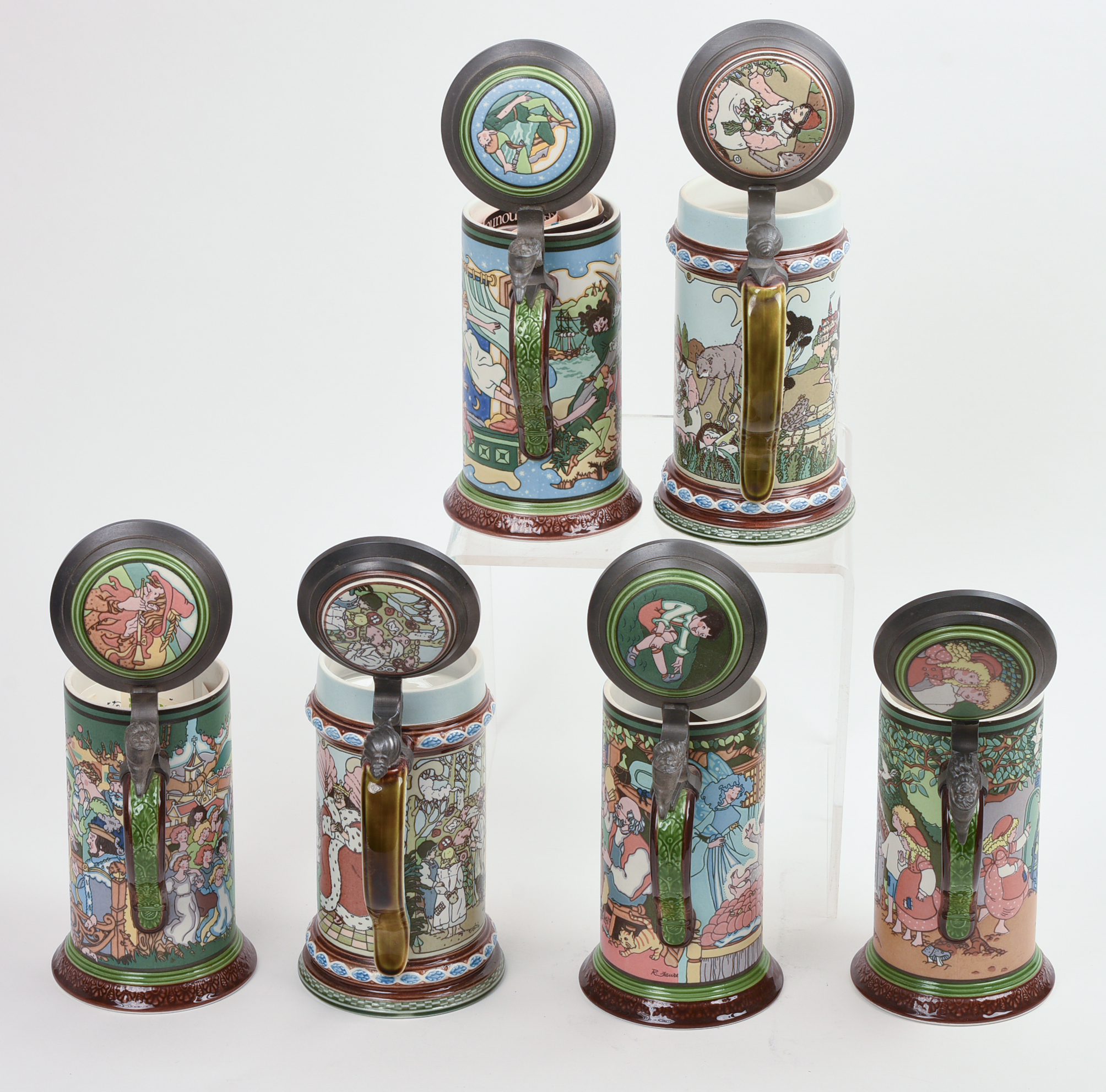 Six Tales of the Brothers Grimm Mettlach Steins.