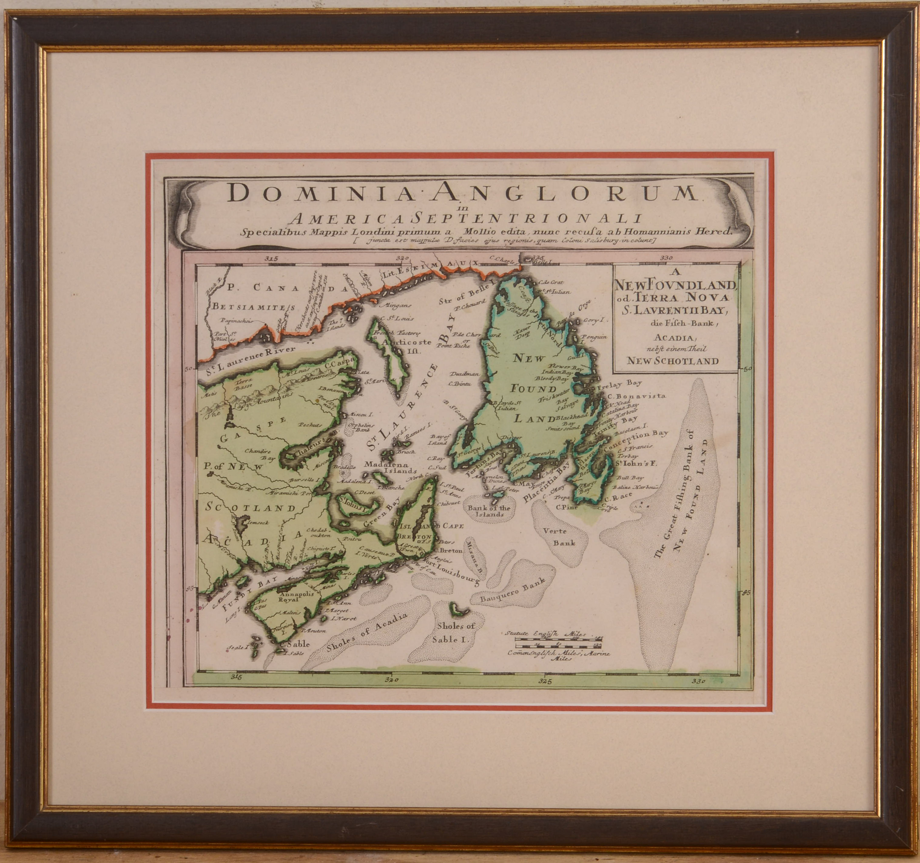 Homann Family Map of Eastern Canda, Circa 1750.
