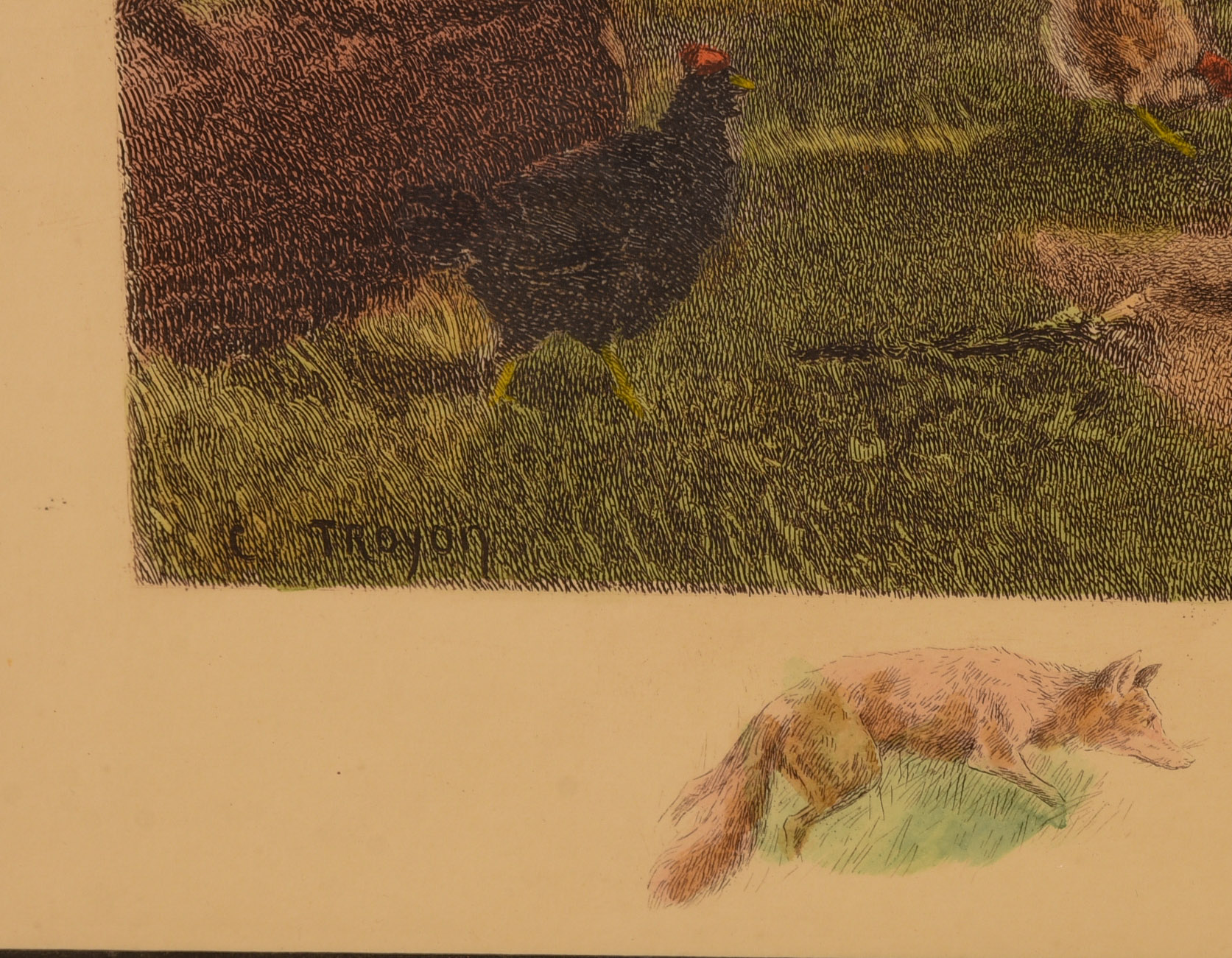 Barnyard Lithograph, After Constance Troyon.