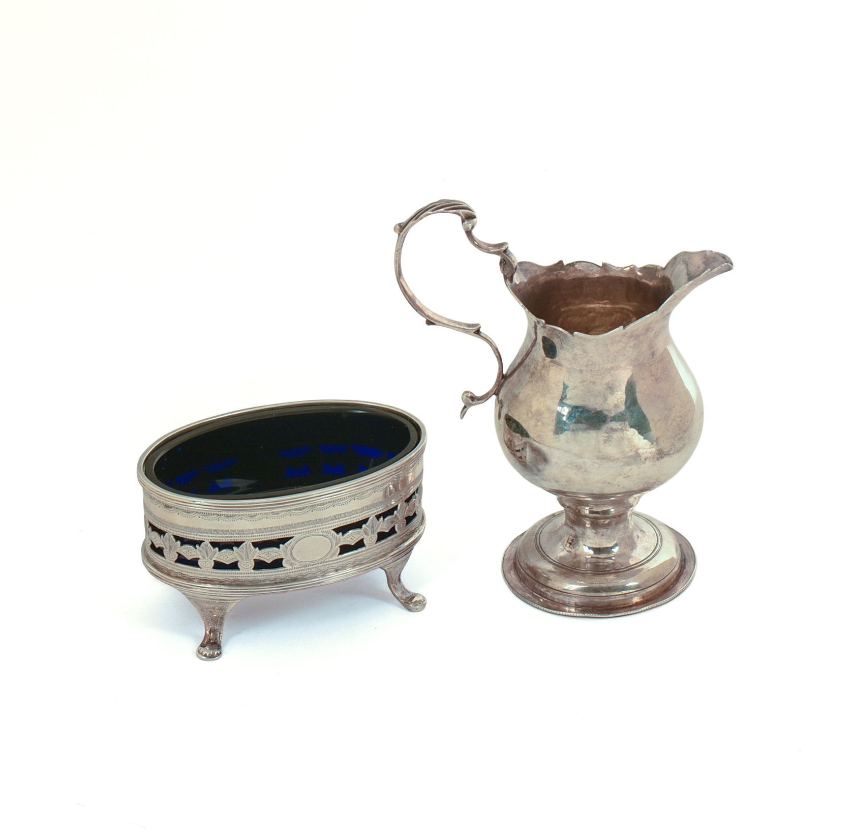 English Sterling Creamer and a Salt.