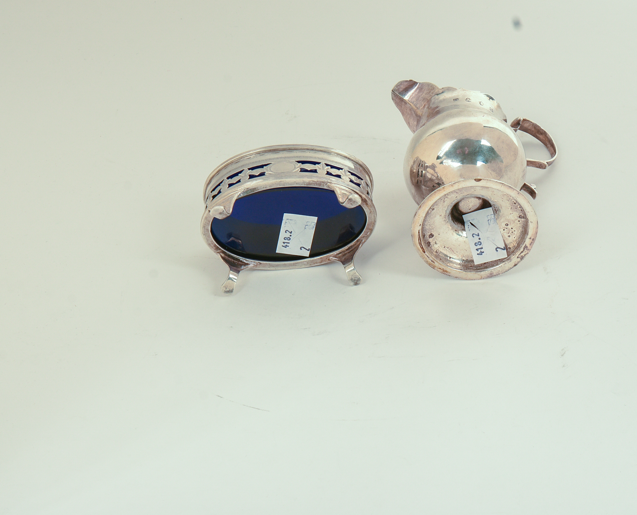 English Sterling Creamer and a Salt.