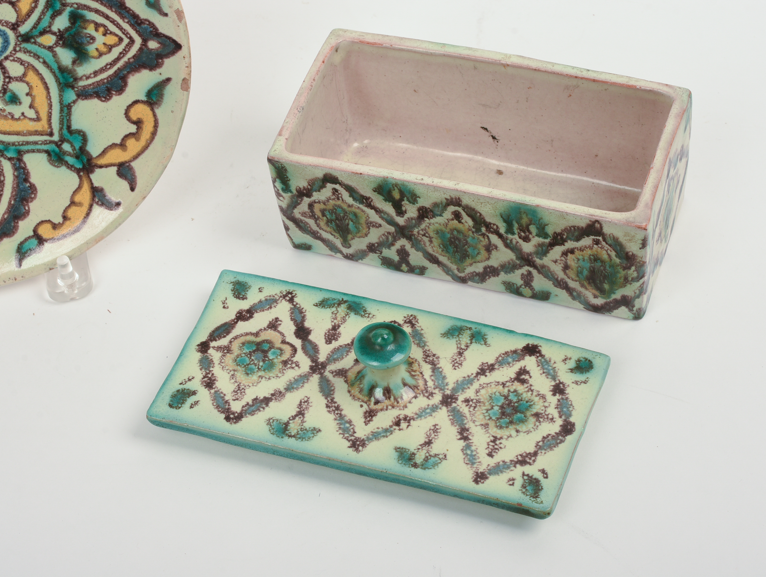 Persian Qajar Covered Dish and Plate.