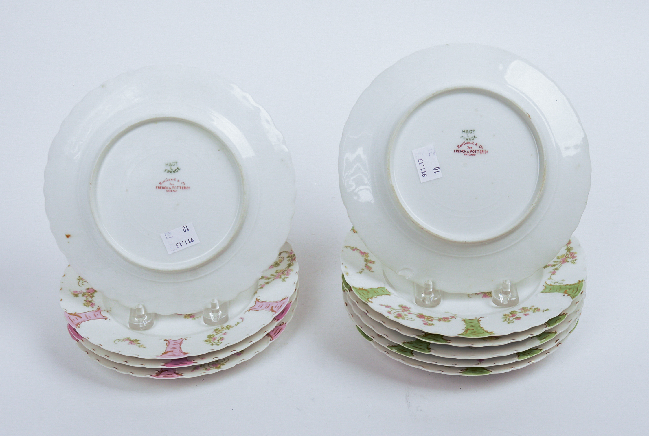 Ten Haviland Limoges Porcelain Plates.