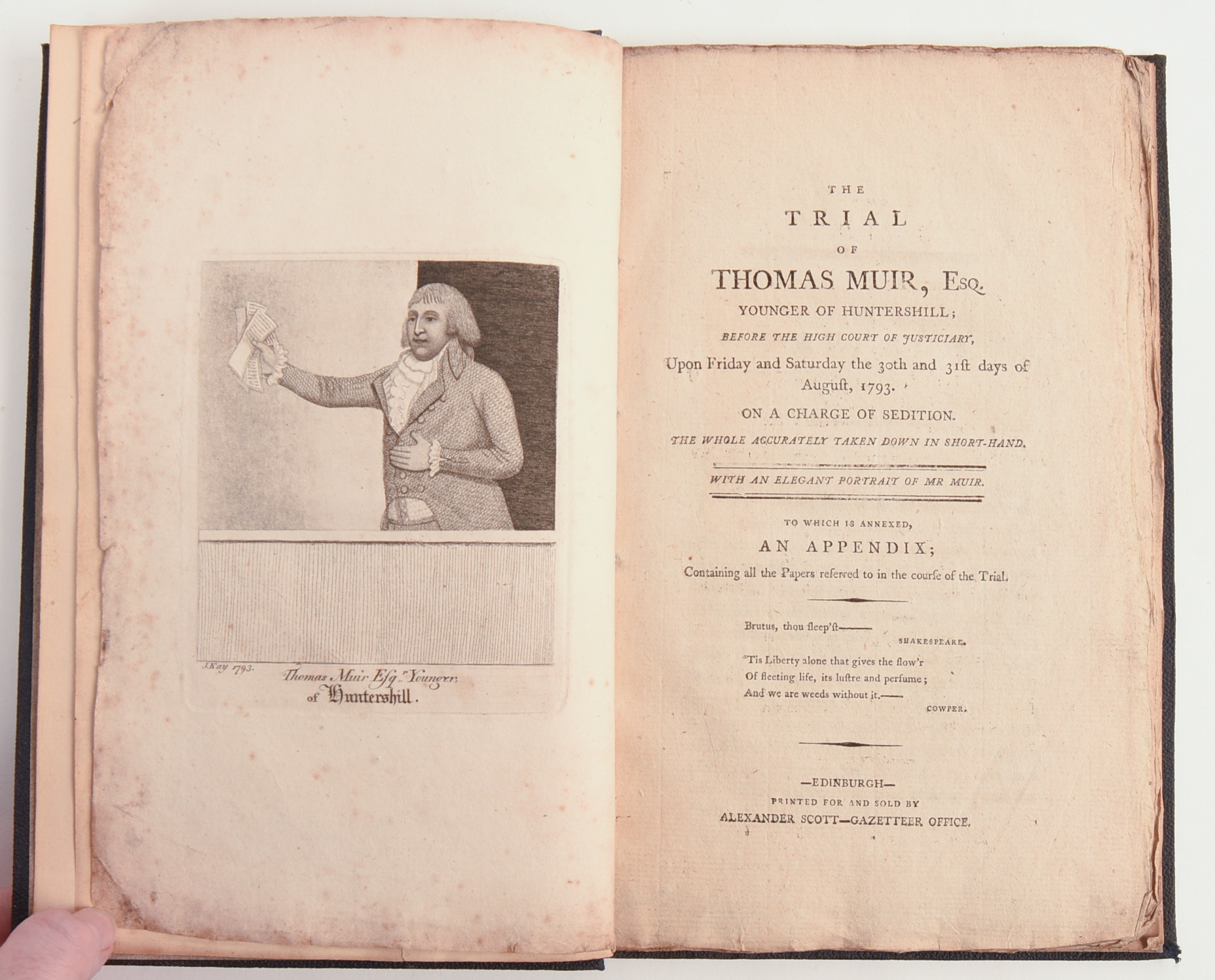 Rare original 1793 The Trial of Thomas Muir, Esq. Pamphlet