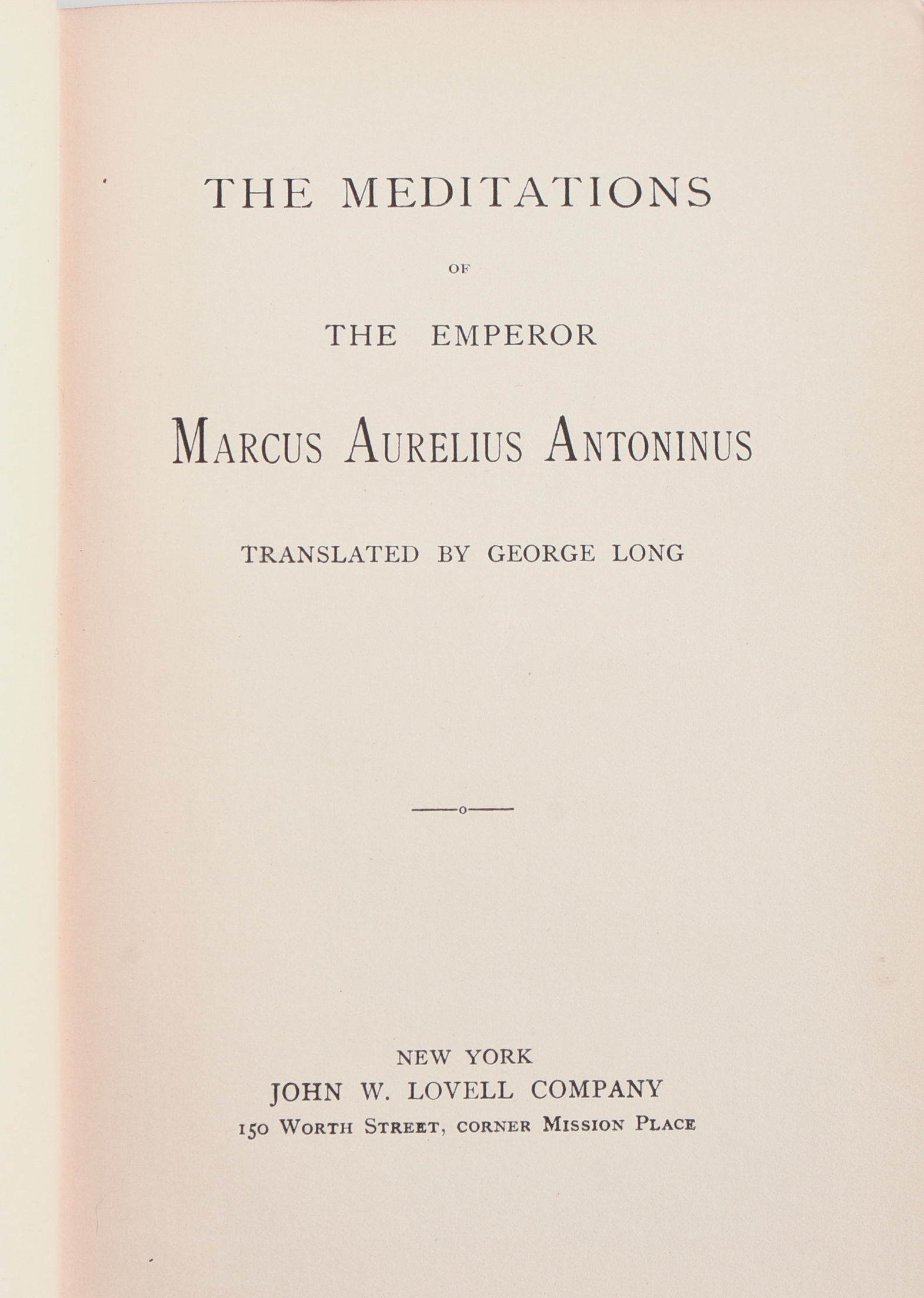 Very rare 19th century edition of George Long’s English translation of Meditations of Marcus Aurelius.