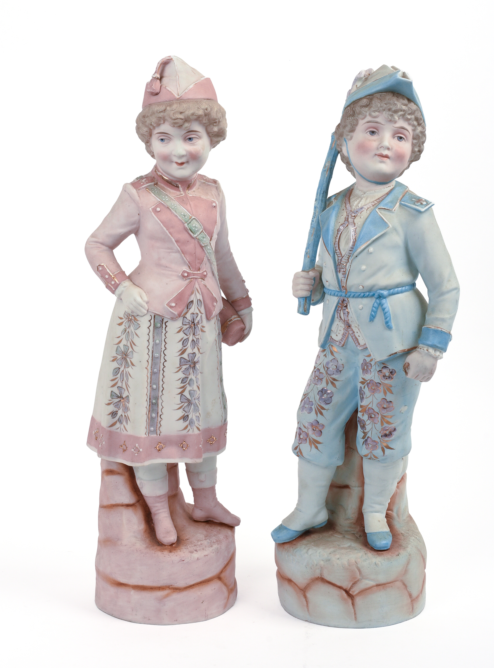 Pair of European Bisuqe Figures.