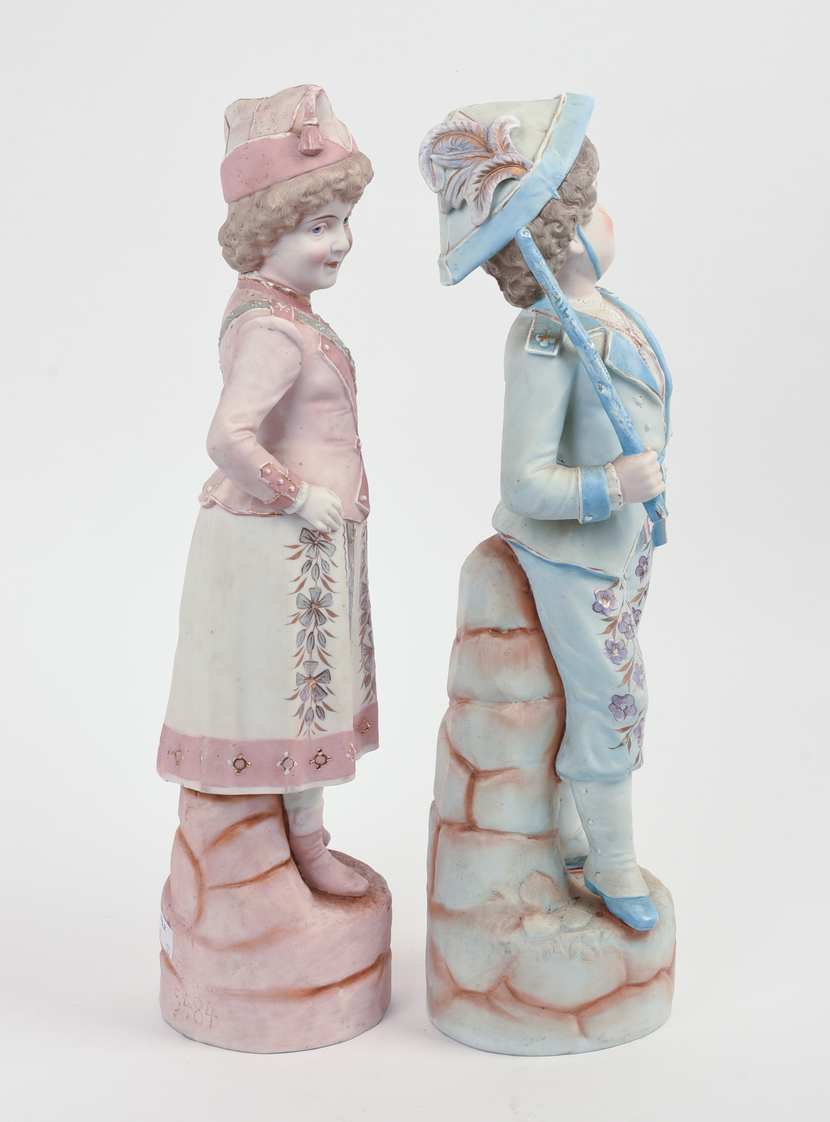 Pair of European Bisuqe Figures.