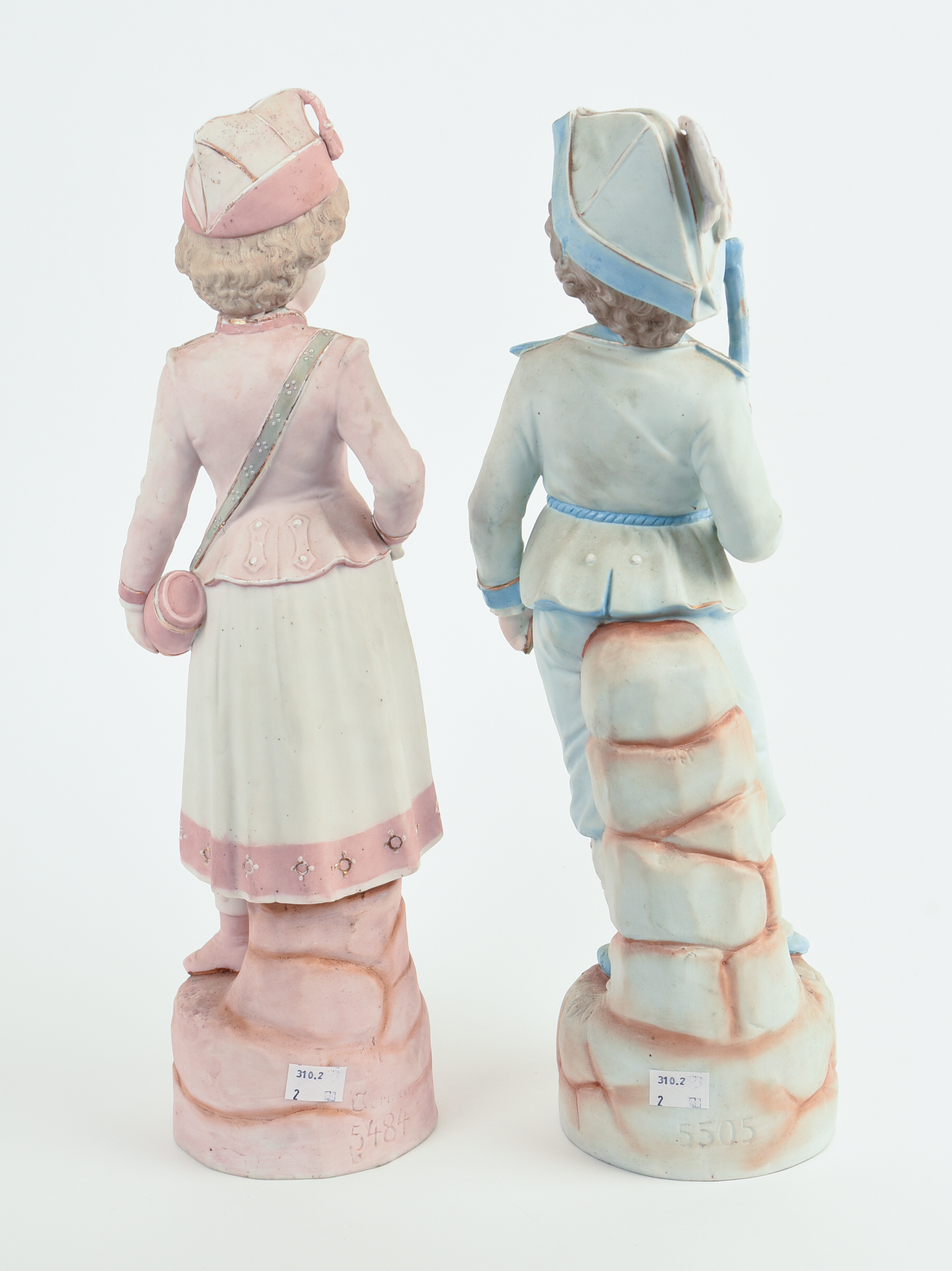 Pair of European Bisuqe Figures.