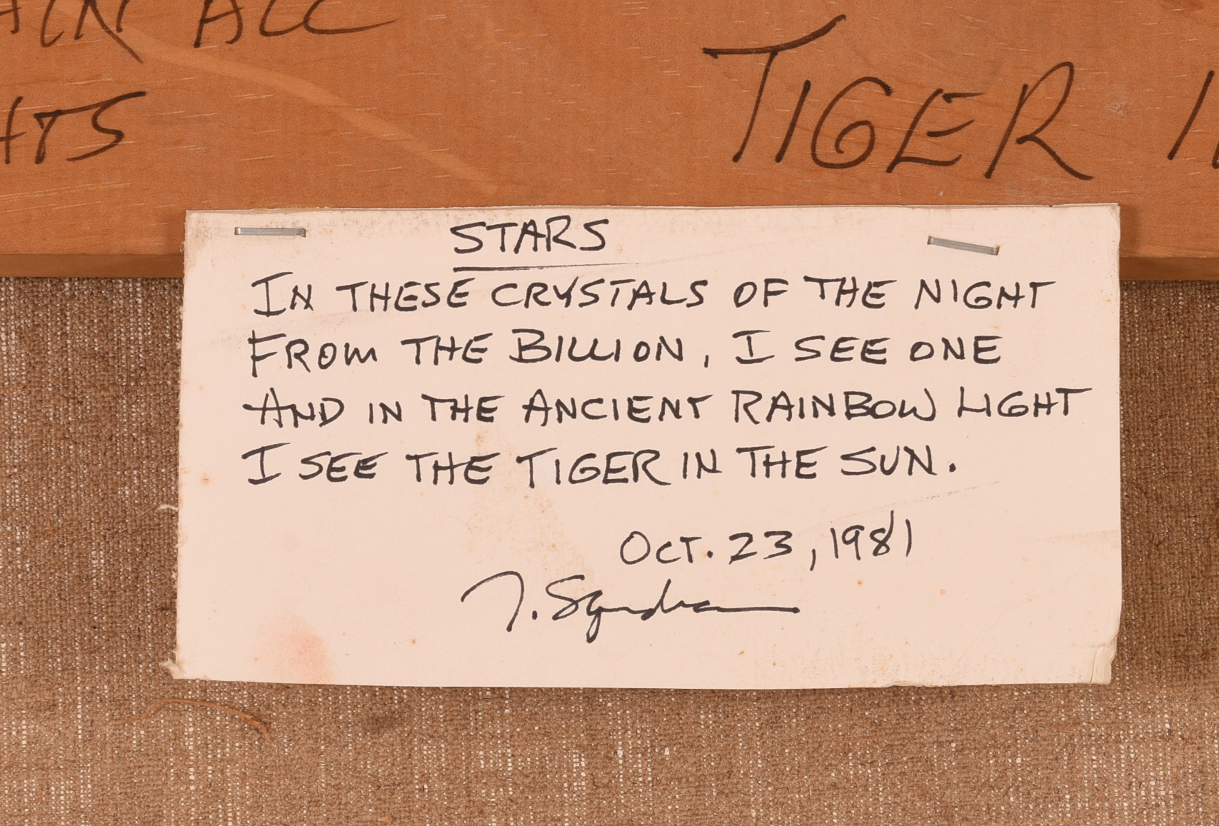 John Squadra (b.1932). Tiger in the Sun. 1981.
