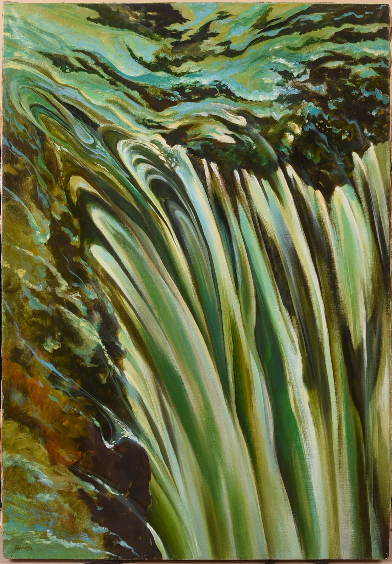 John Squadra (b. 1932). Waterfall.
