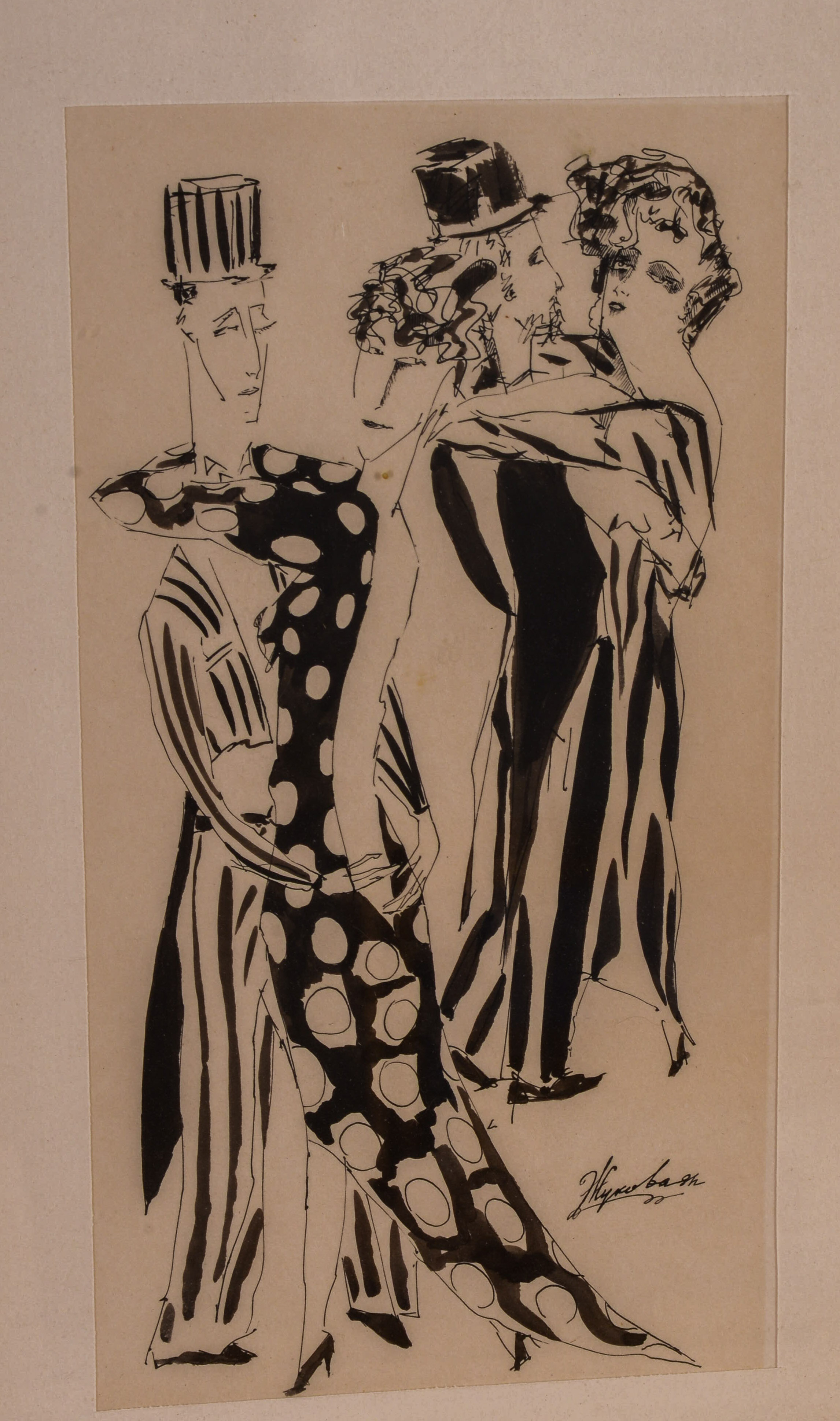 Five 20th Century Pen and Ink Illustrations.