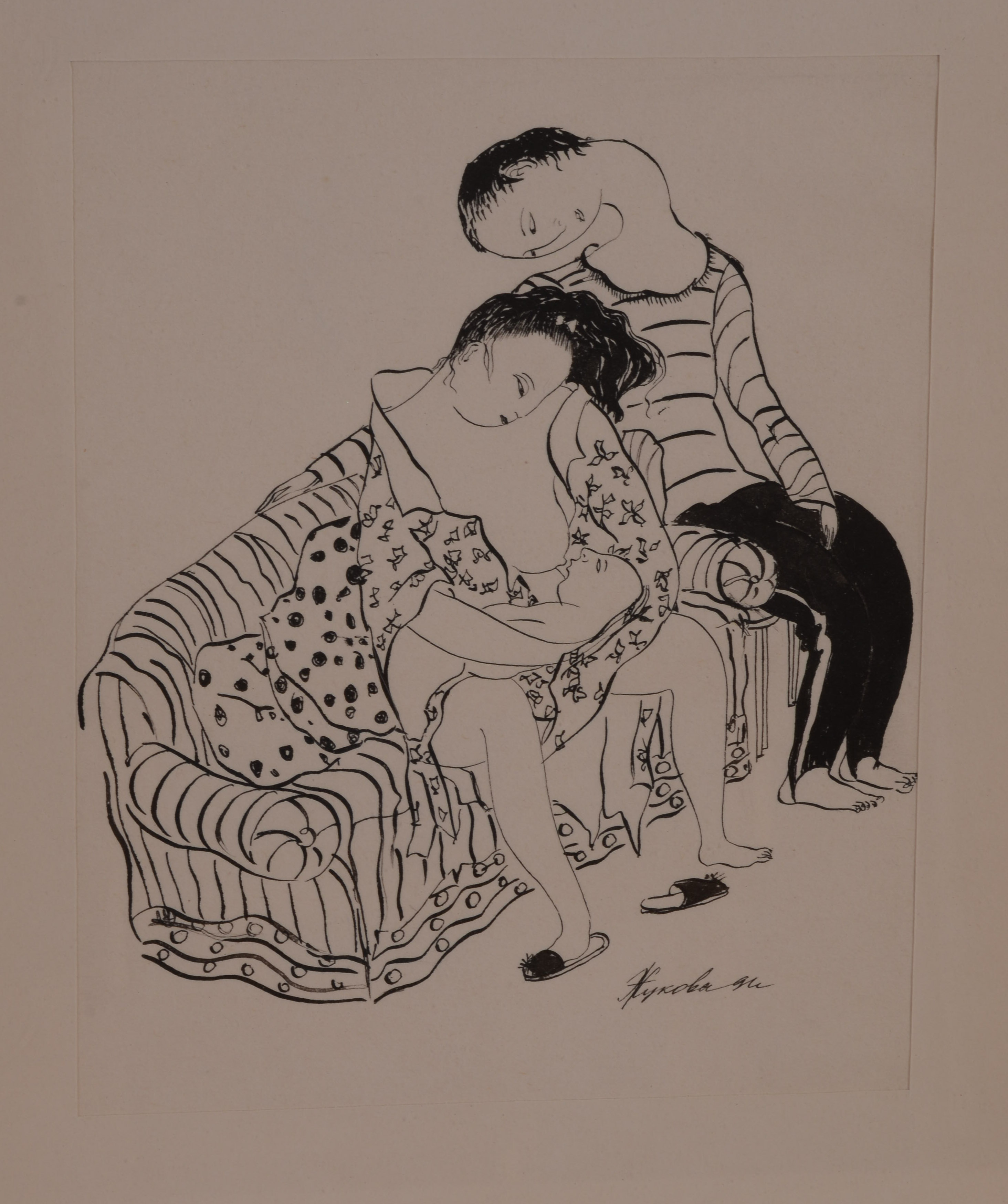 Five 20th Century Pen and Ink Illustrations.