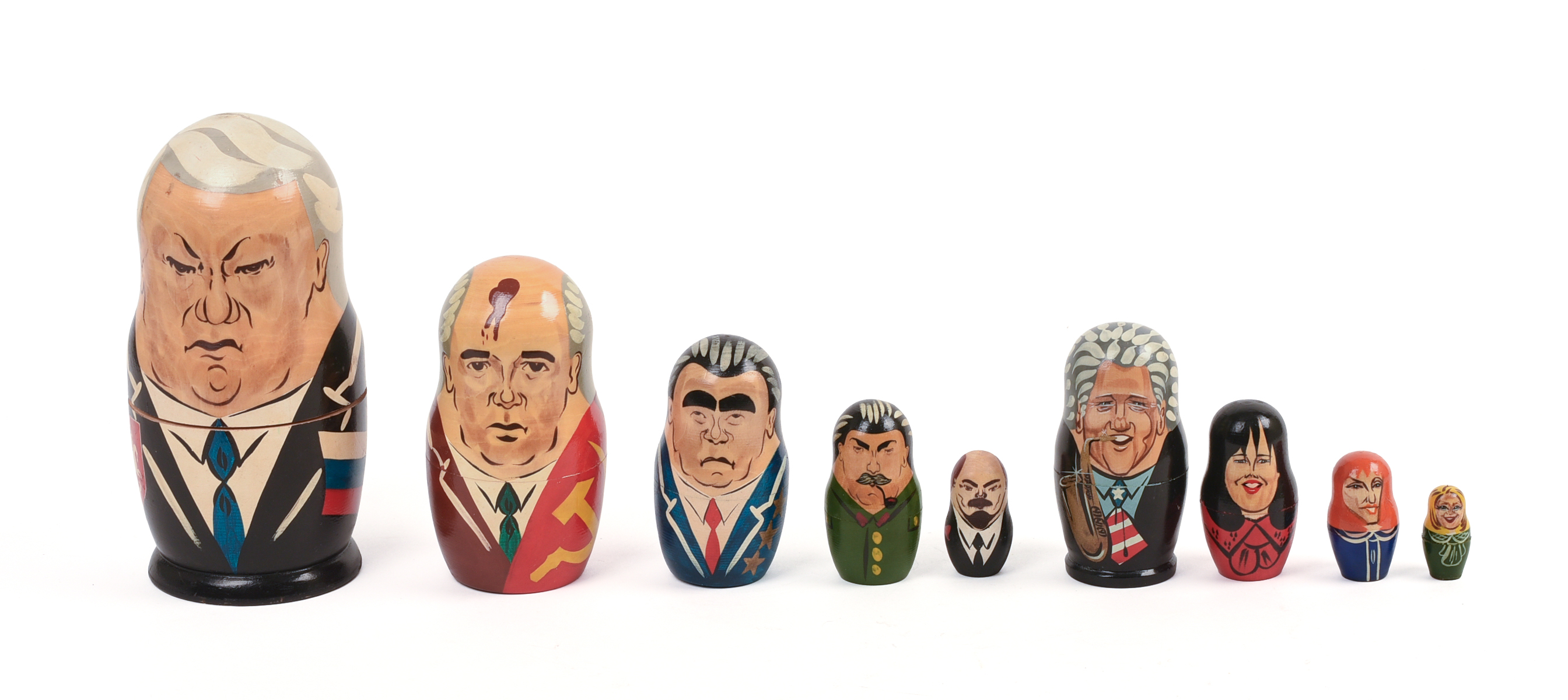 Gorbachev and Bill Clinton Russian Nesting Dolls.