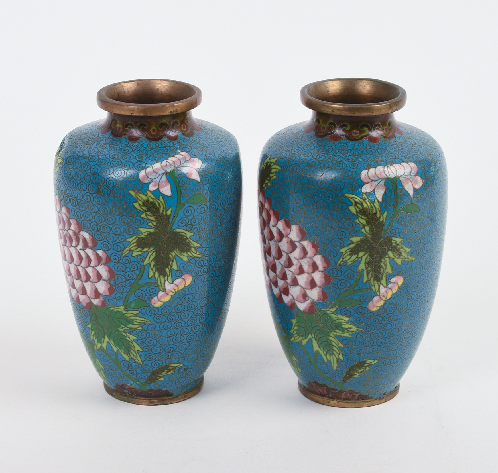 Pair of Chinese Cloissone Vases.