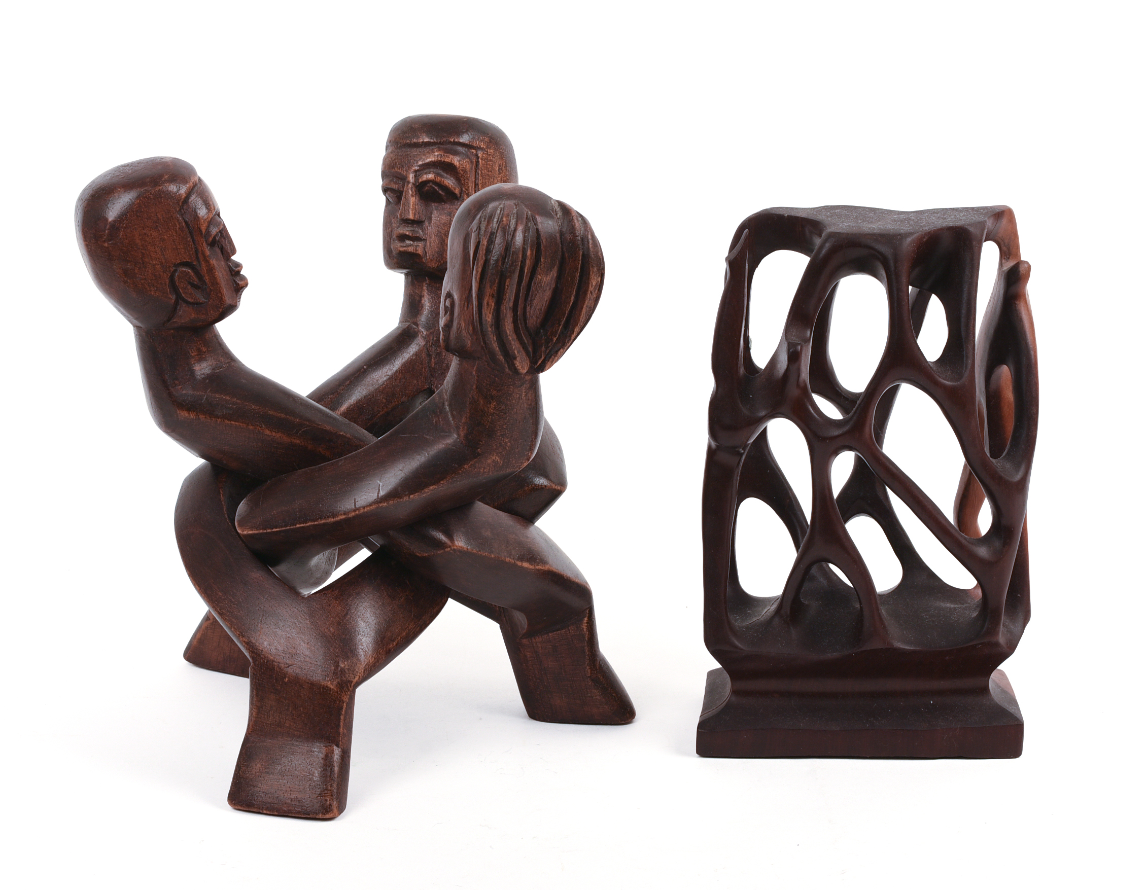 Pair of African Carved Sculptures.