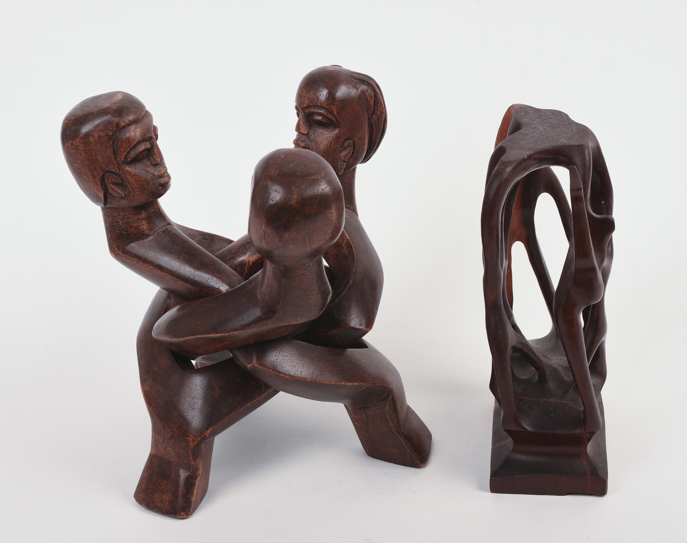 Pair of African Carved Sculptures.