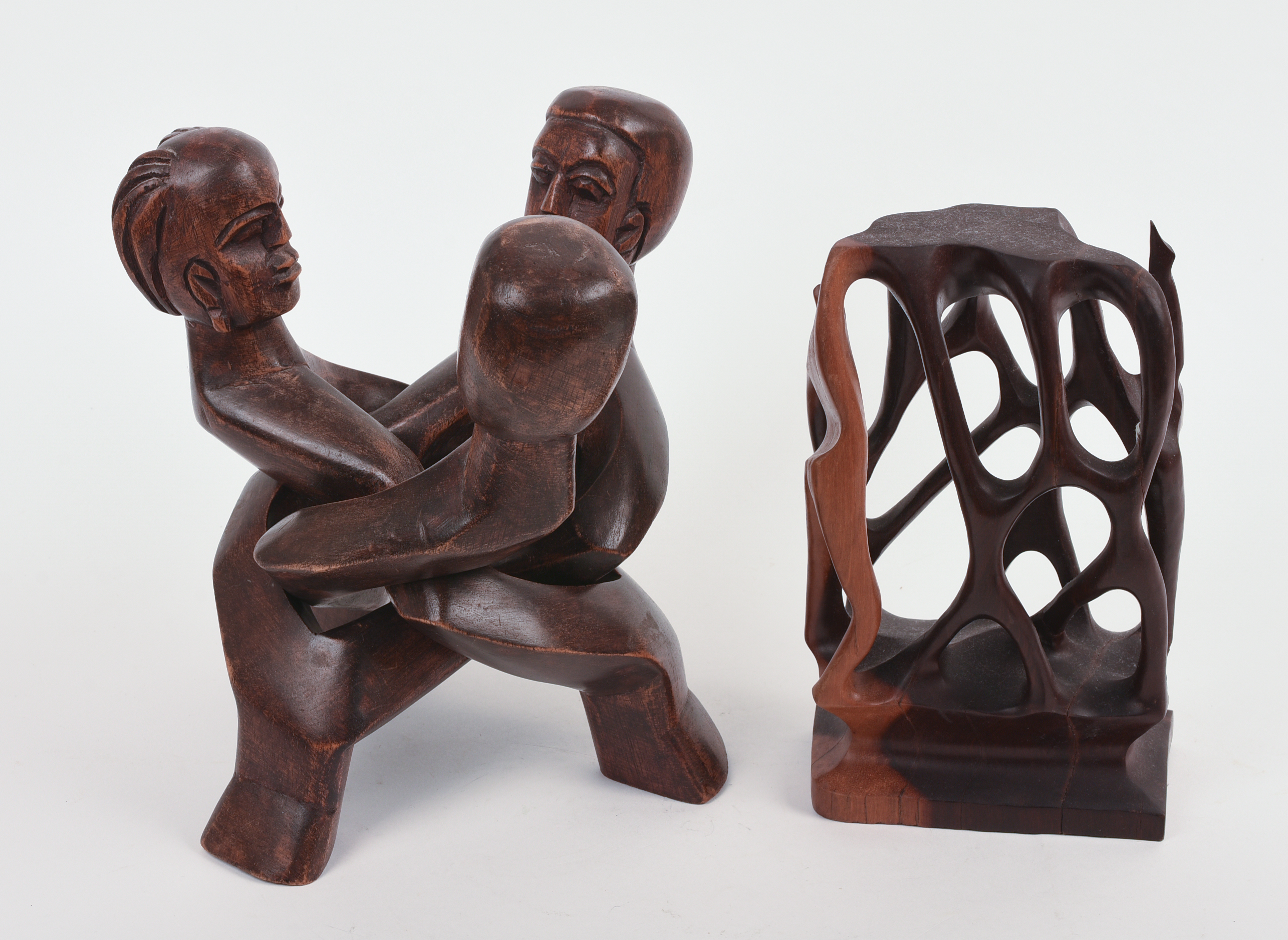 Pair of African Carved Sculptures.