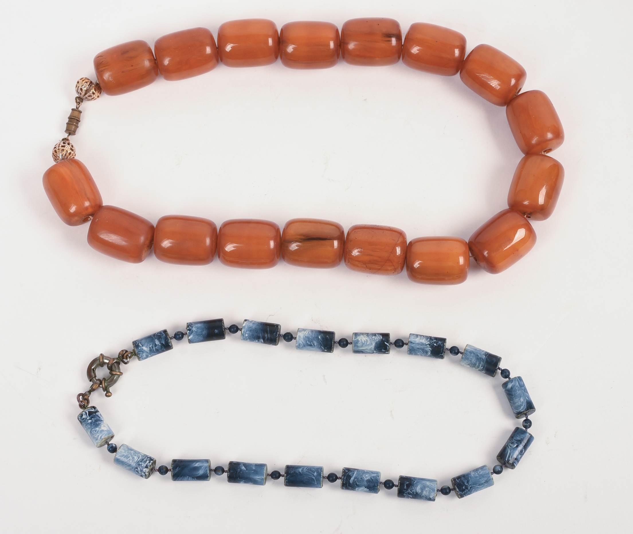 Two Chinese Beaded Necklace.
