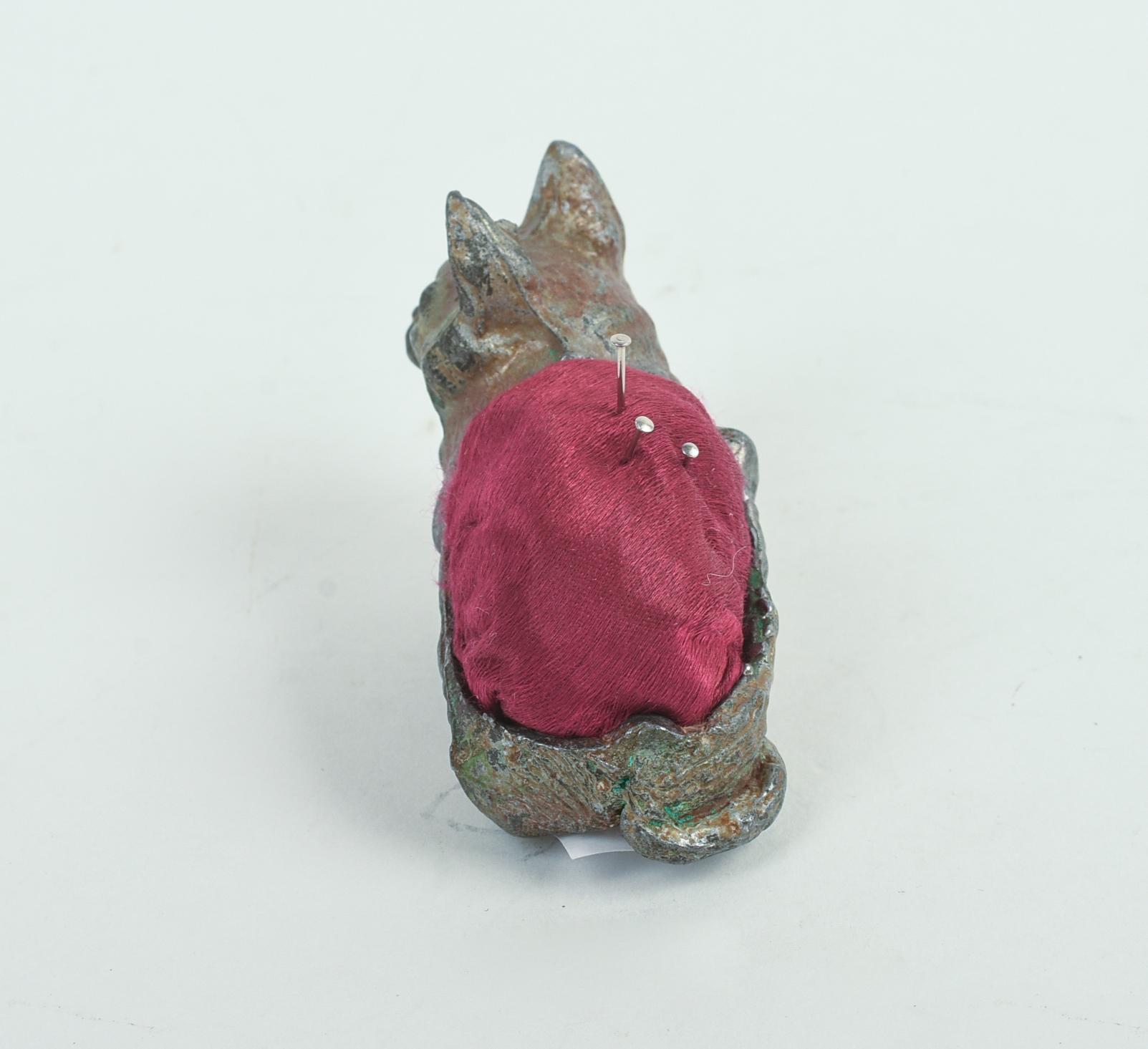 Cast Metal Cat Pincushion.