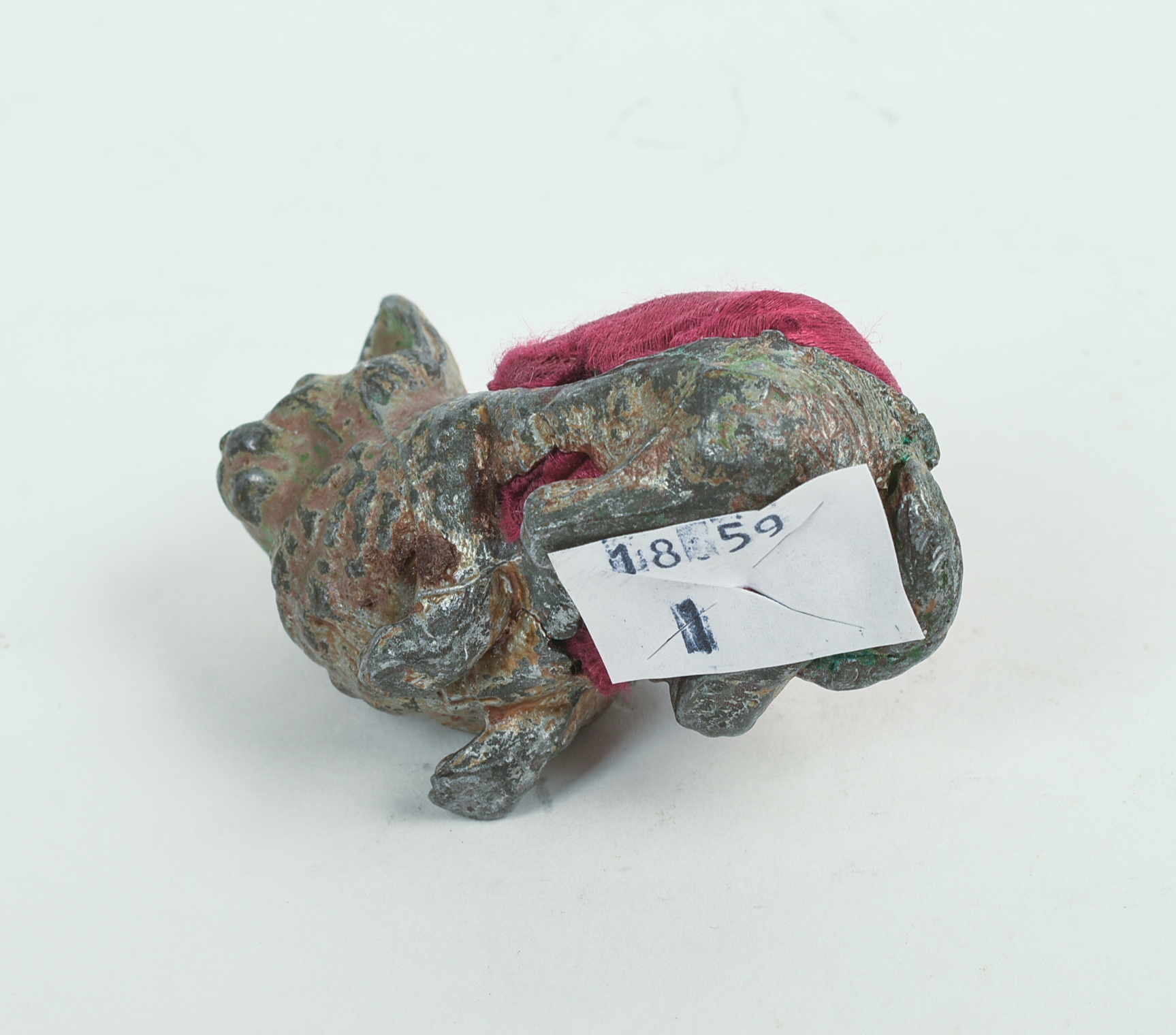 Cast Metal Cat Pincushion.