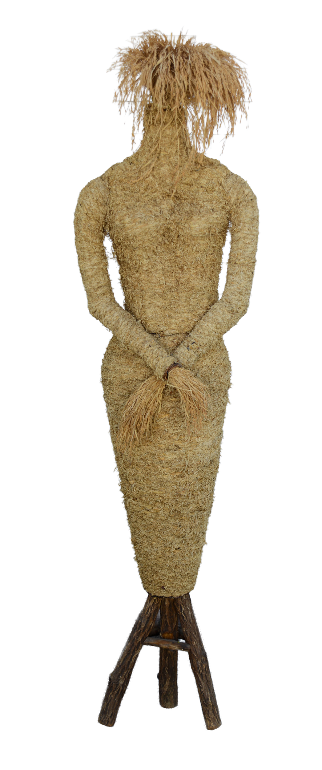 Mid Century Grain and Wicker Figure of a Woman.