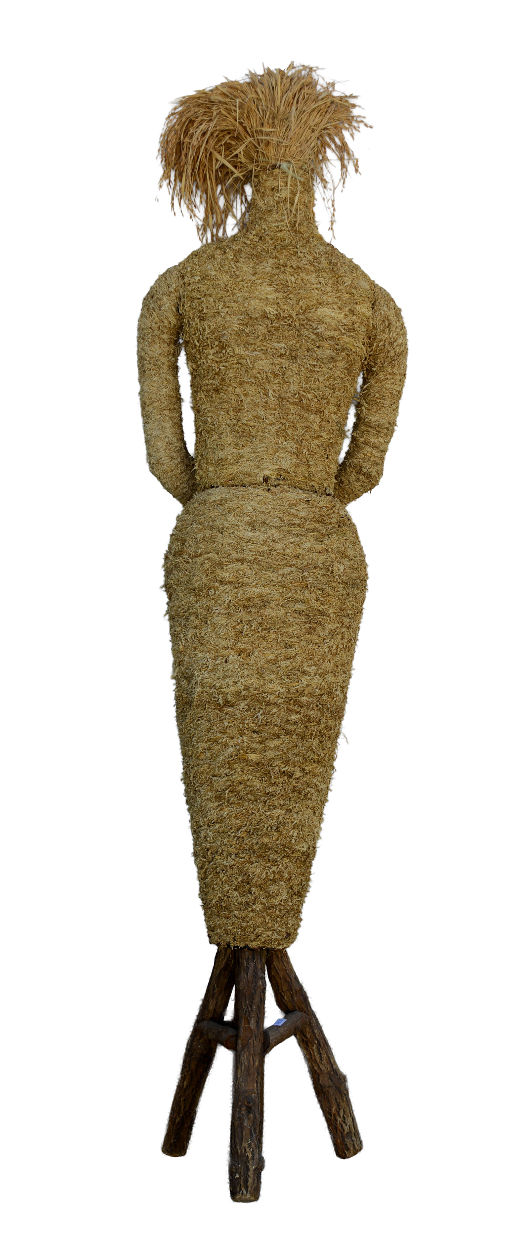 Mid Century Grain and Wicker Figure of a Woman.