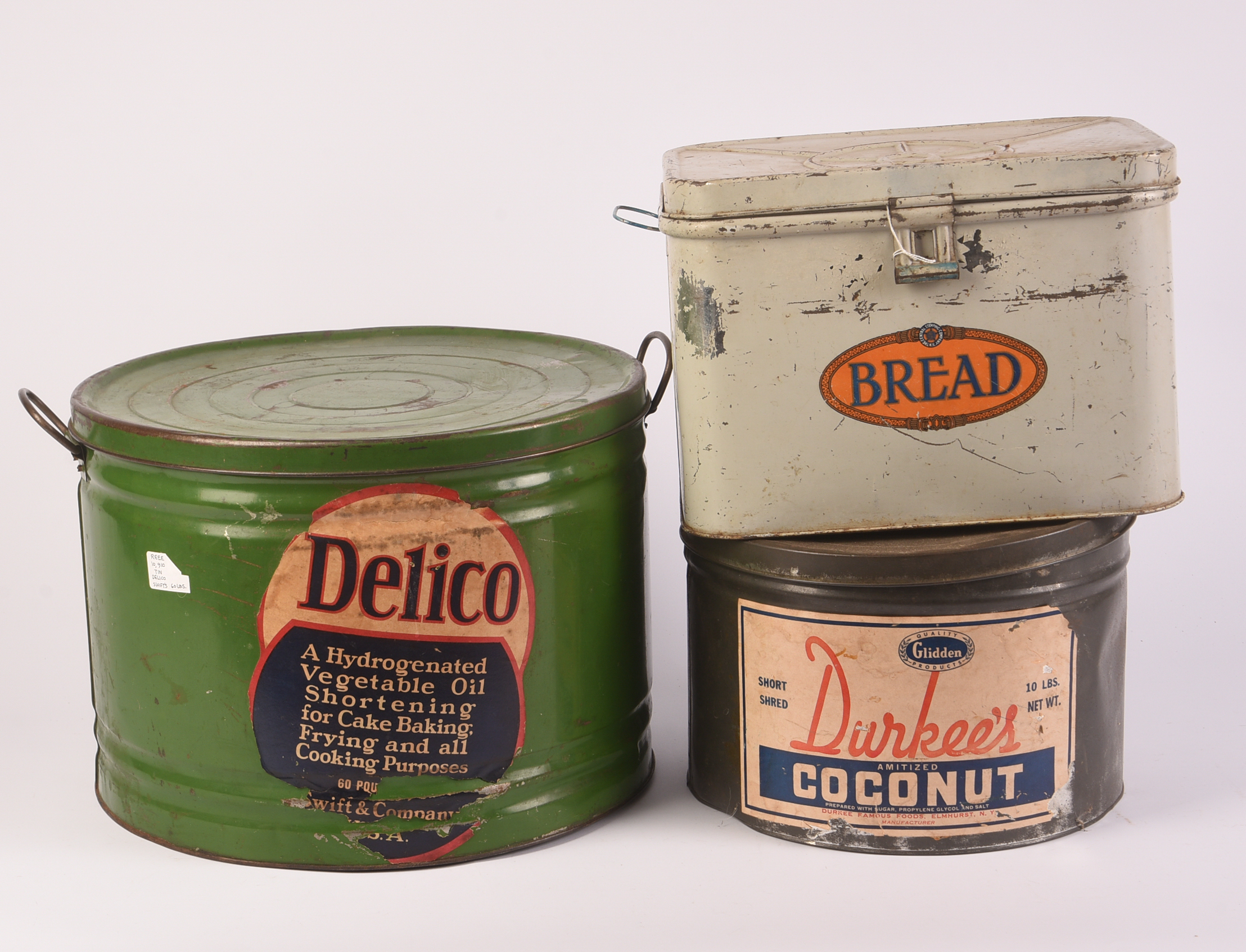 Three Large Vintage Food Tins.