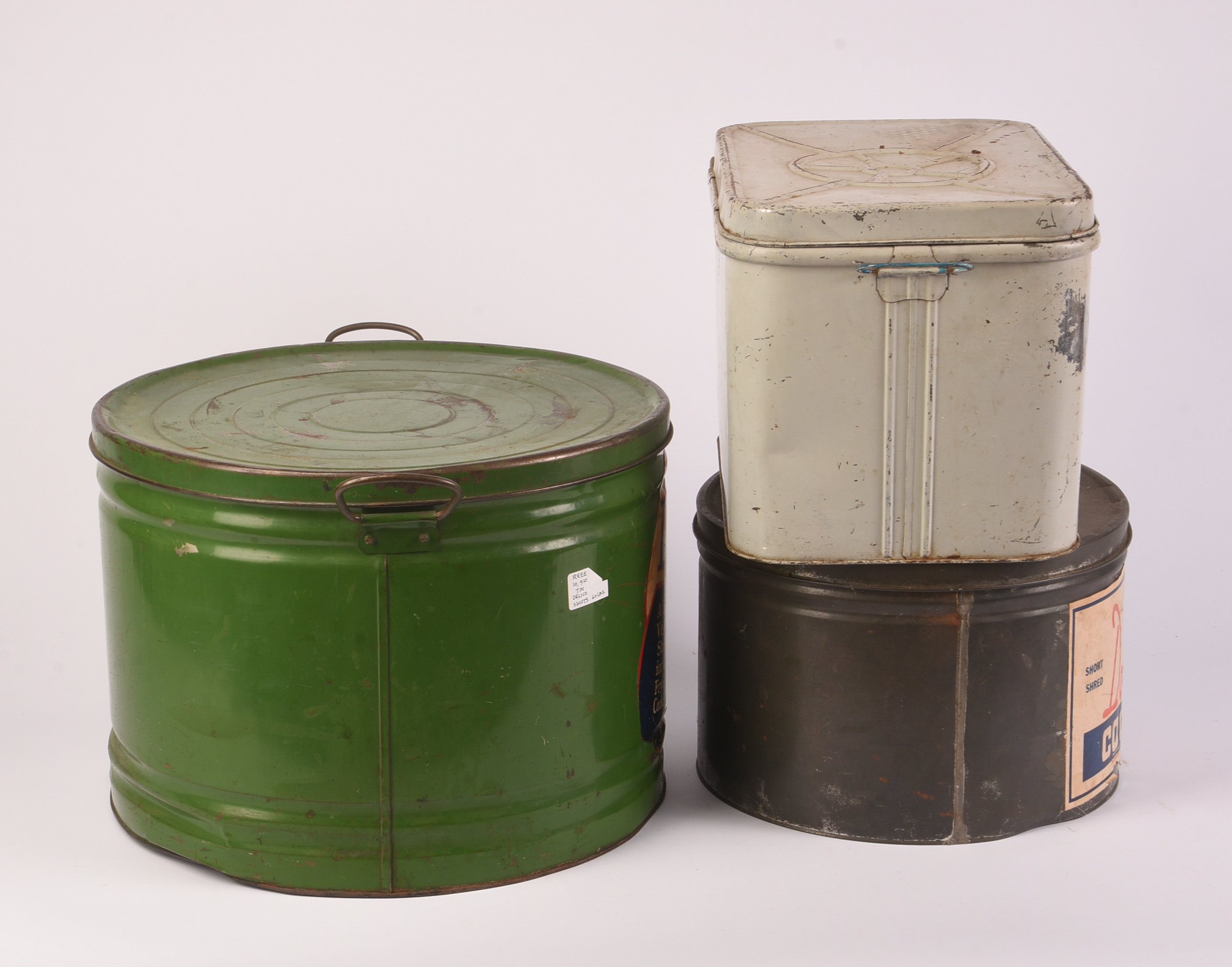 Three Large Vintage Food Tins.