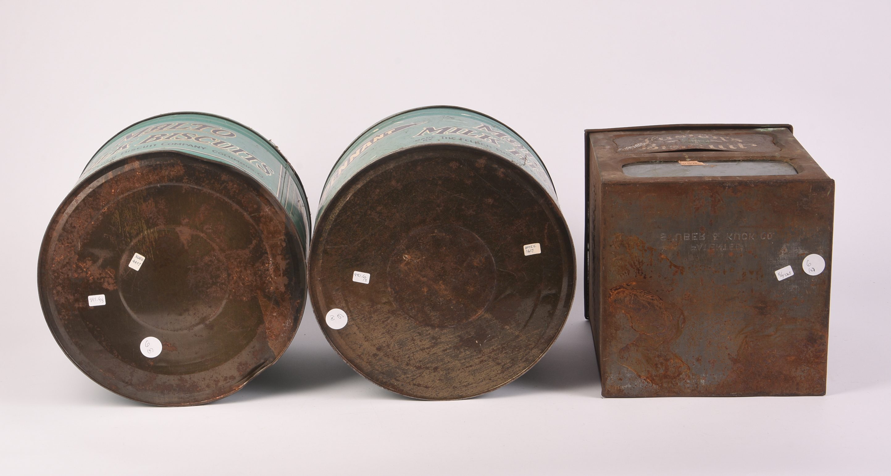 Three Large Vintage Biscuit Tins.