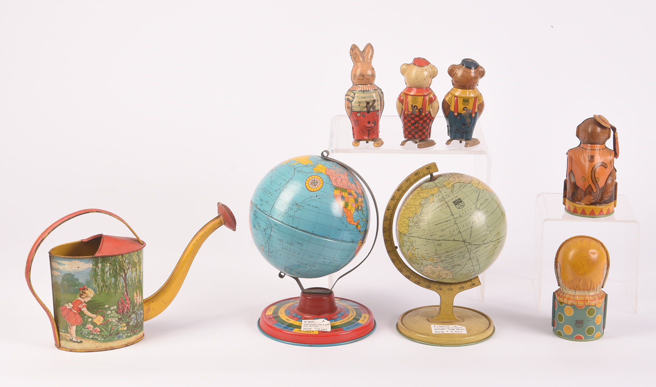 Seven J. Chein & Co. Vintage Tin Toys.