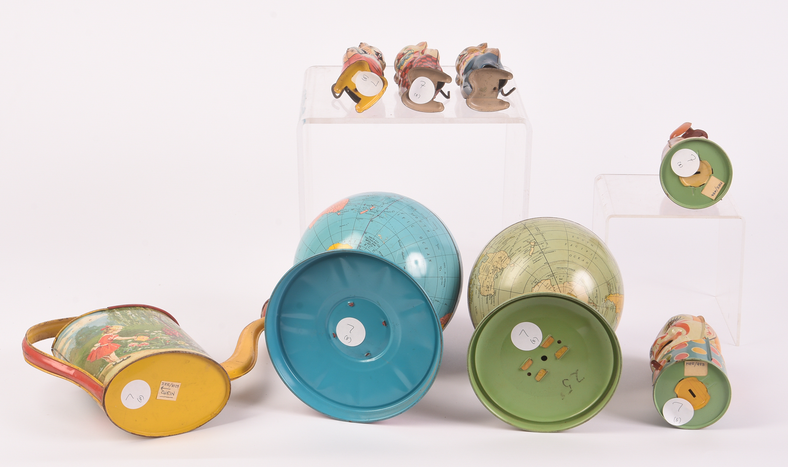 Seven J. Chein & Co. Vintage Tin Toys.