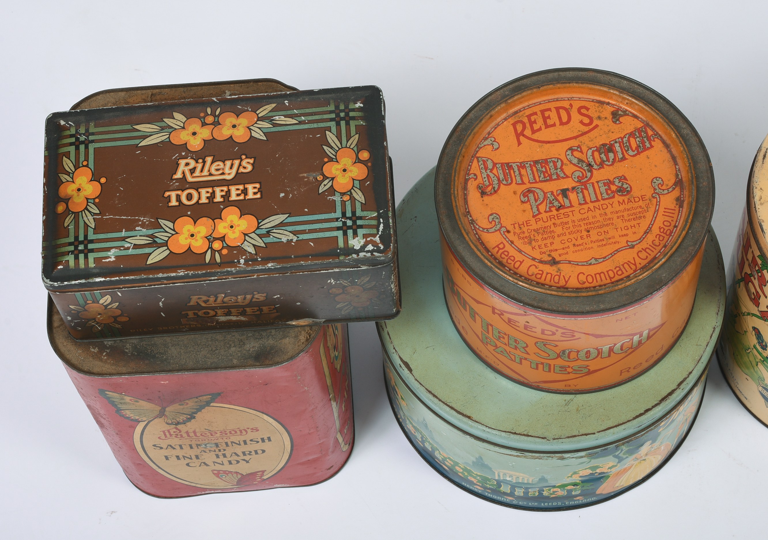 Eight Vintage Confectionary Tins.