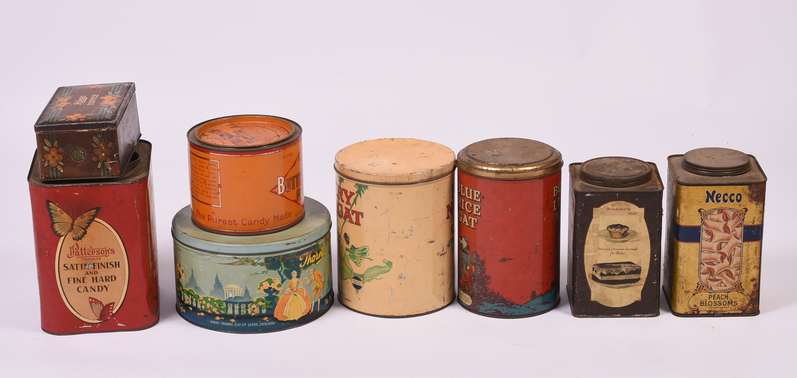 Eight Vintage Confectionary Tins.