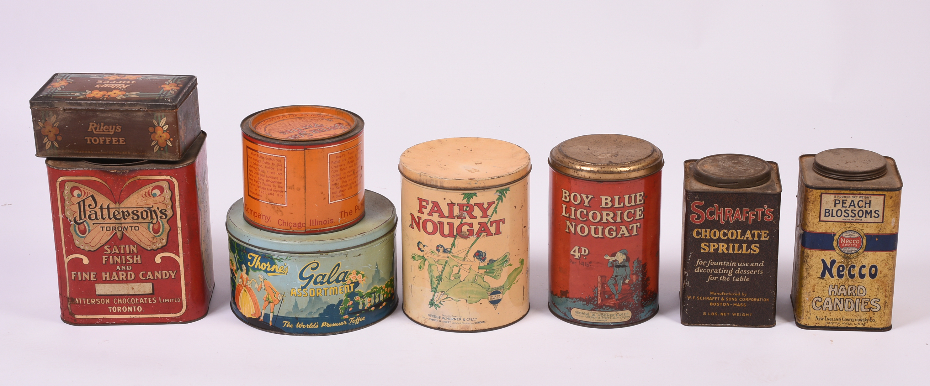 Eight Vintage Confectionary Tins.