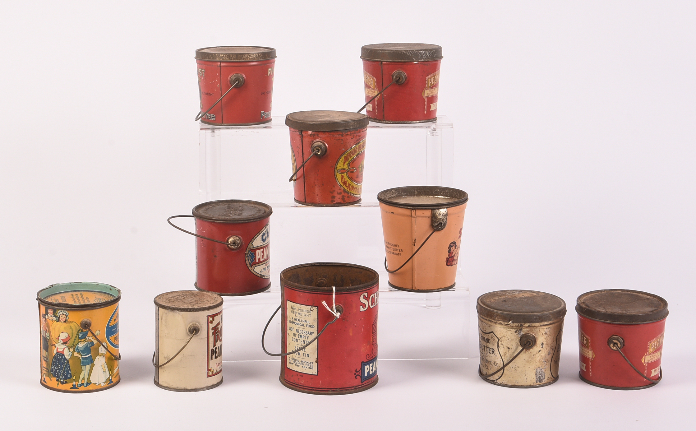 Ten Vintage Peanut Butter Tins.