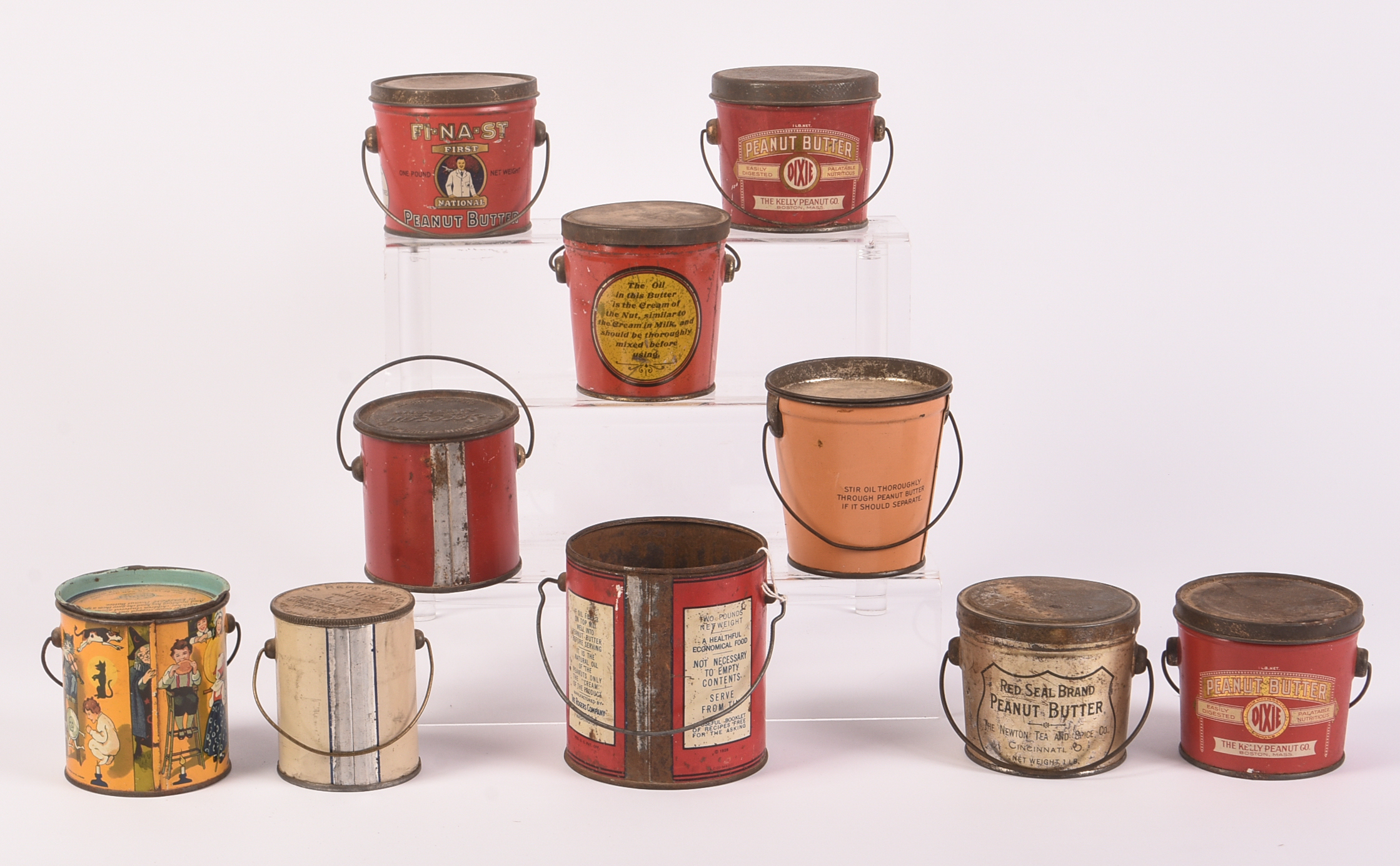 Ten Vintage Peanut Butter Tins.