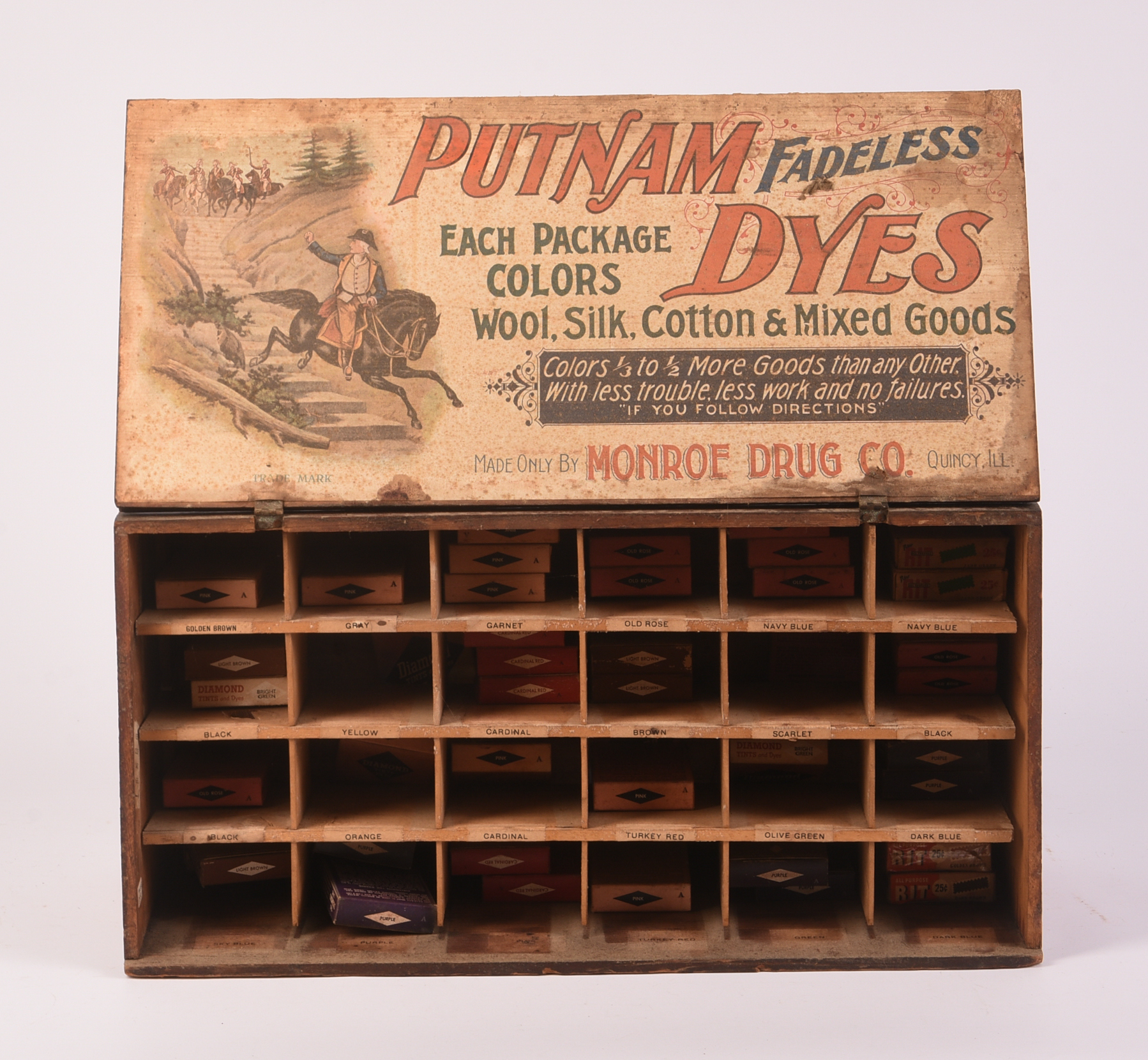 Putnam Fadeless Dyes Box with Miscellaneous Dyes.