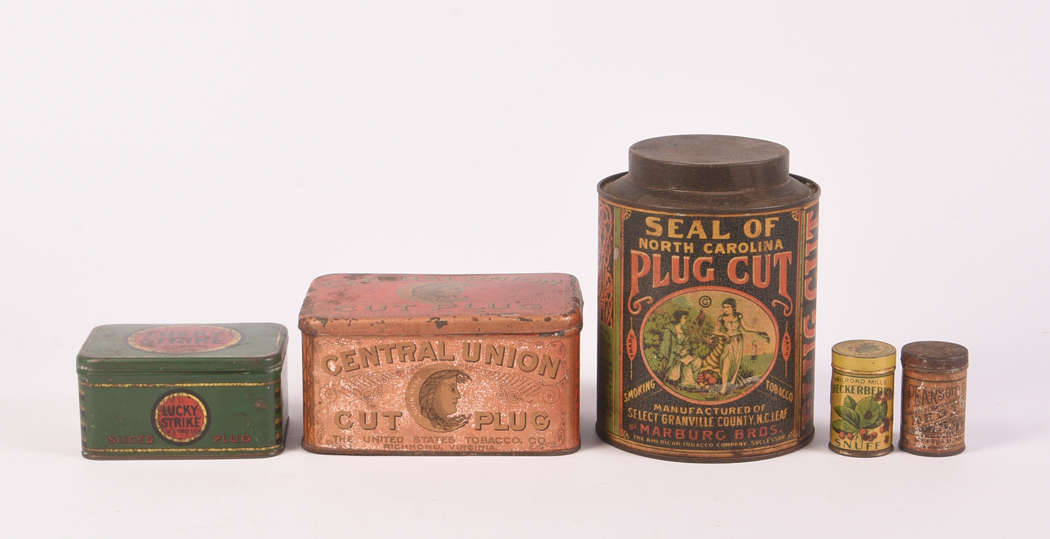 Five Tobacco-Related Vintage Tins.