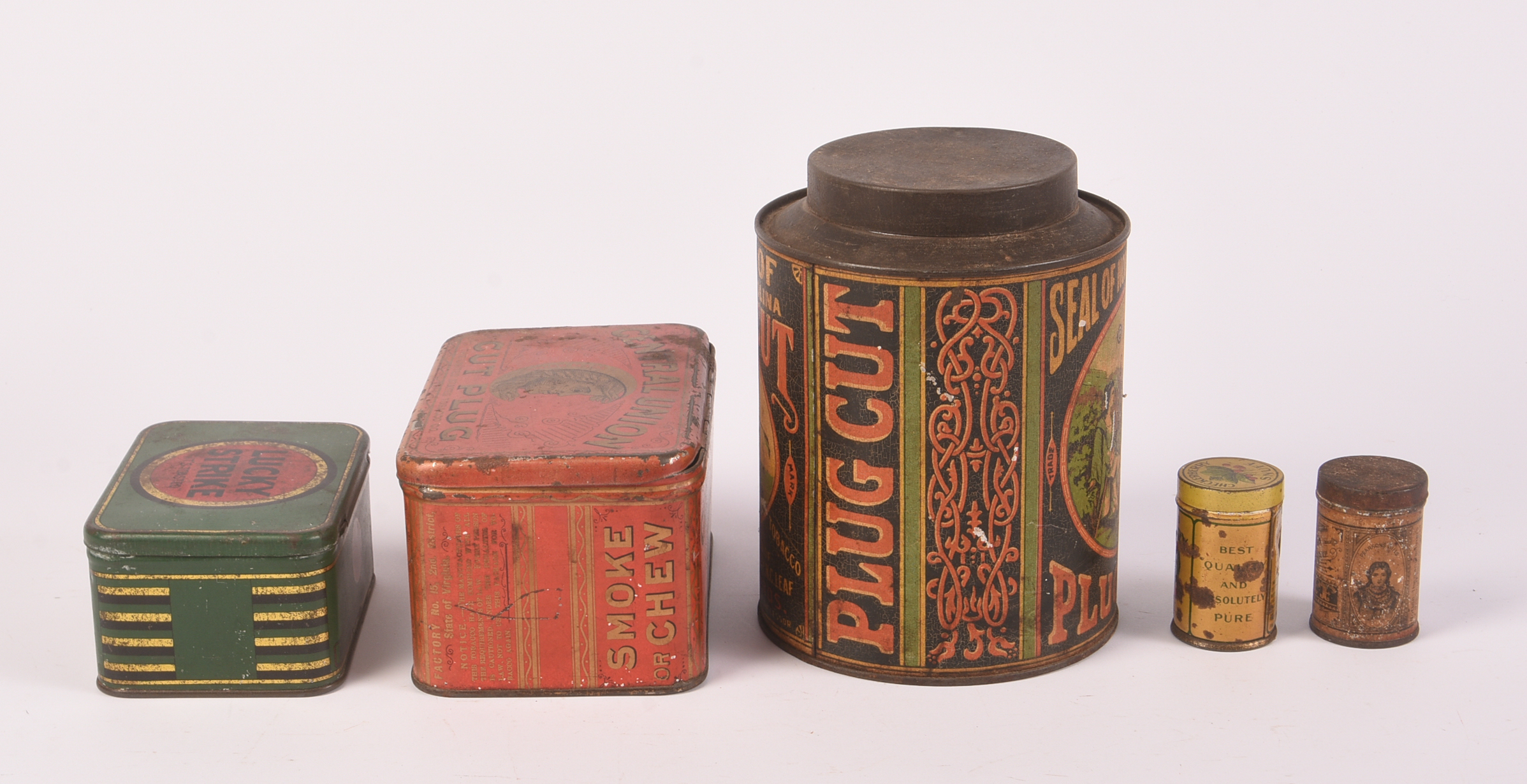 Five Tobacco-Related Vintage Tins.