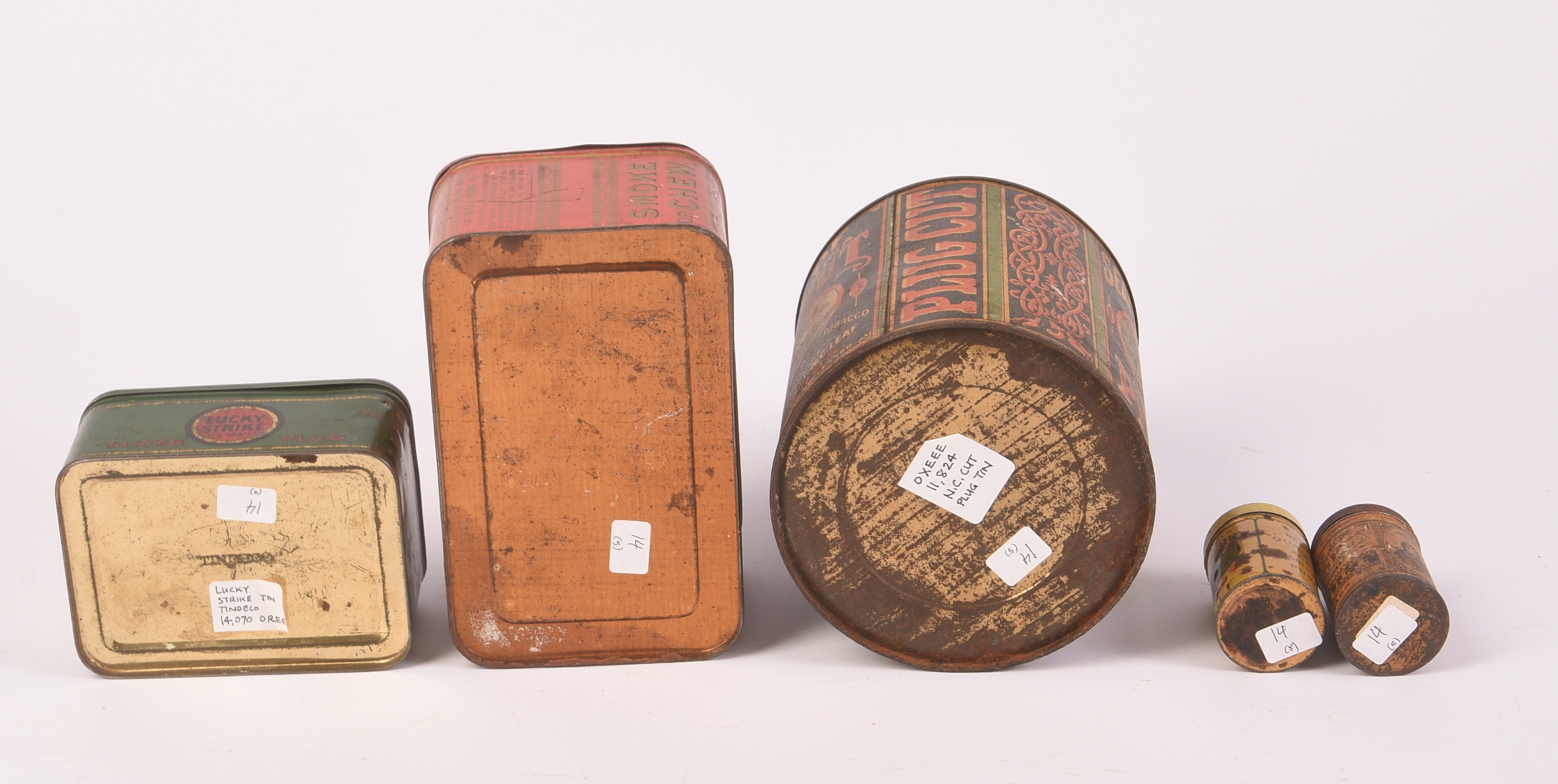 Five Tobacco-Related Vintage Tins.